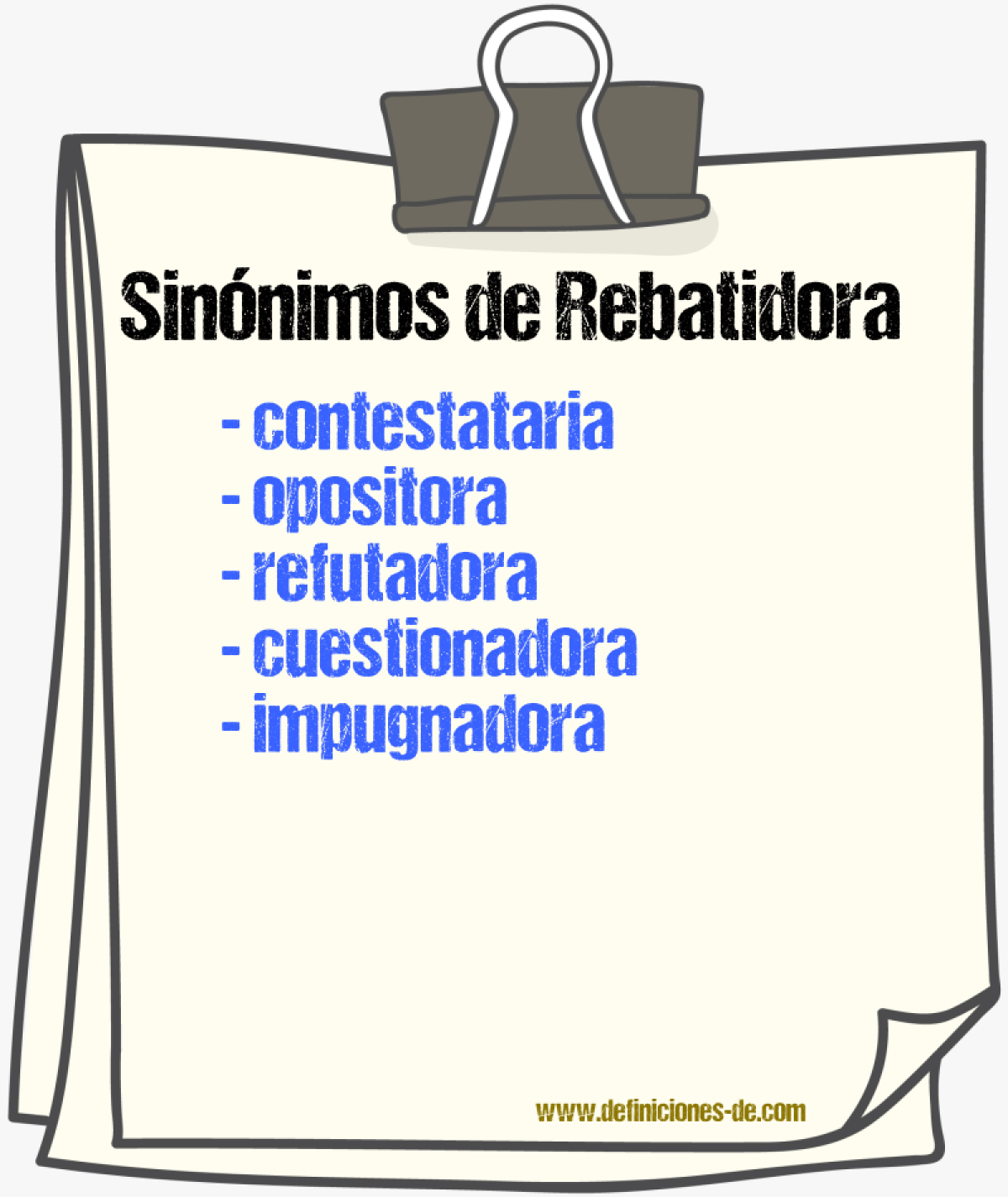 Sinónimos de rebatidora