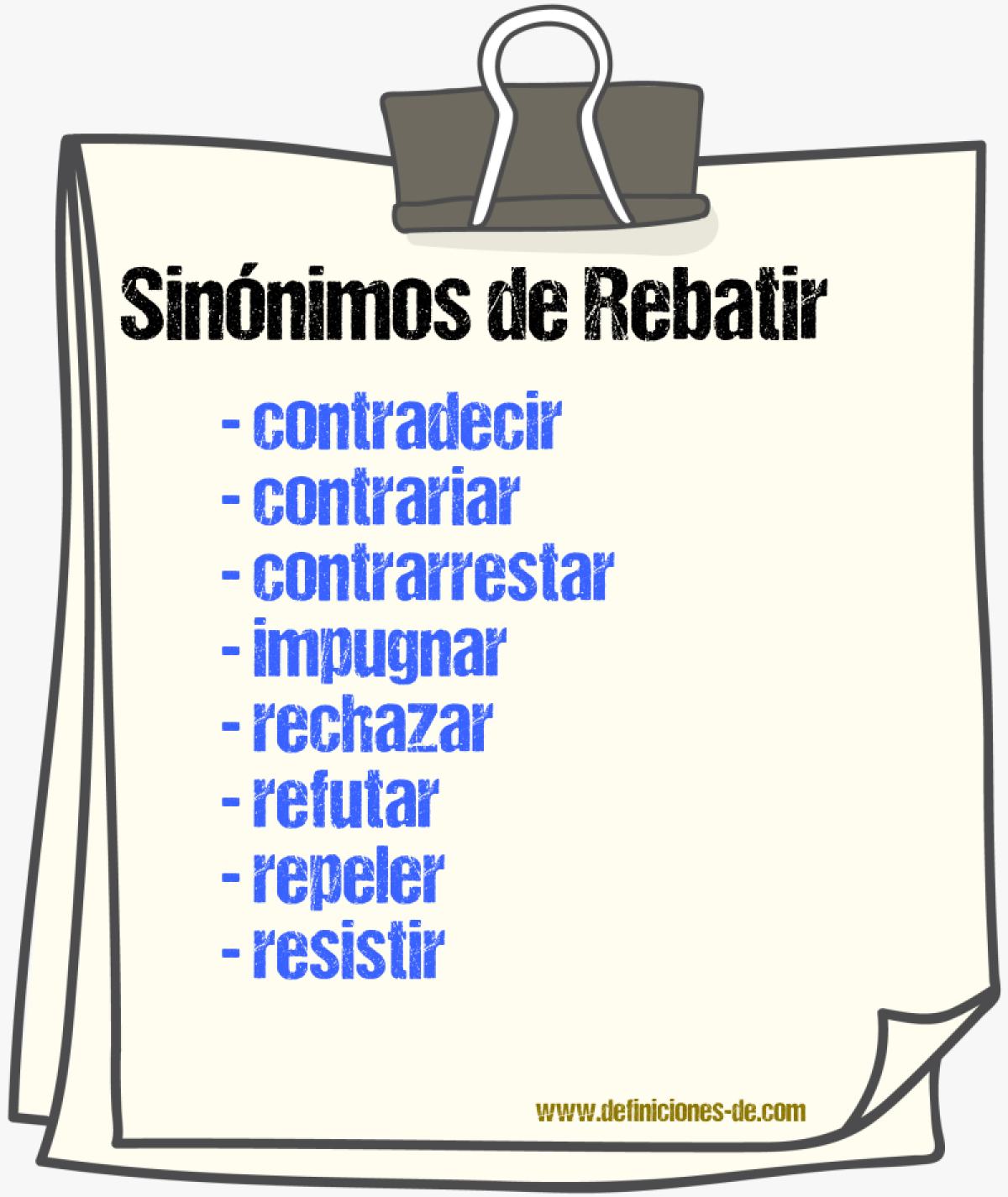 Sinnimos de rebatir