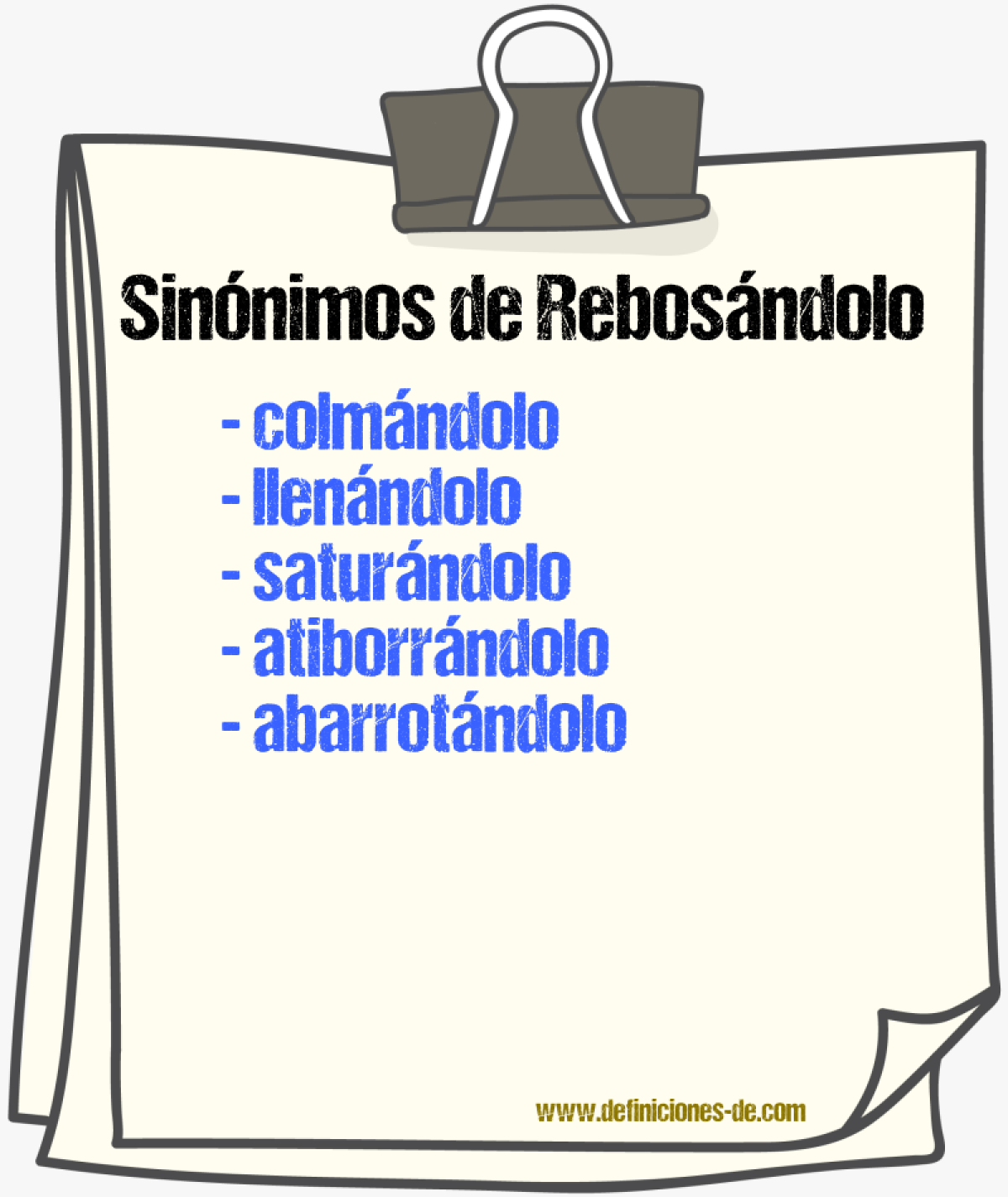 Sinónimos de rebosándolo