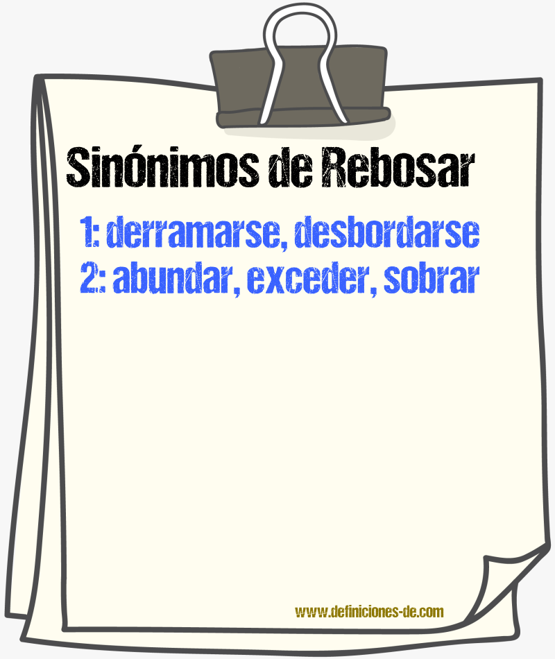 Sinnimos de rebosar