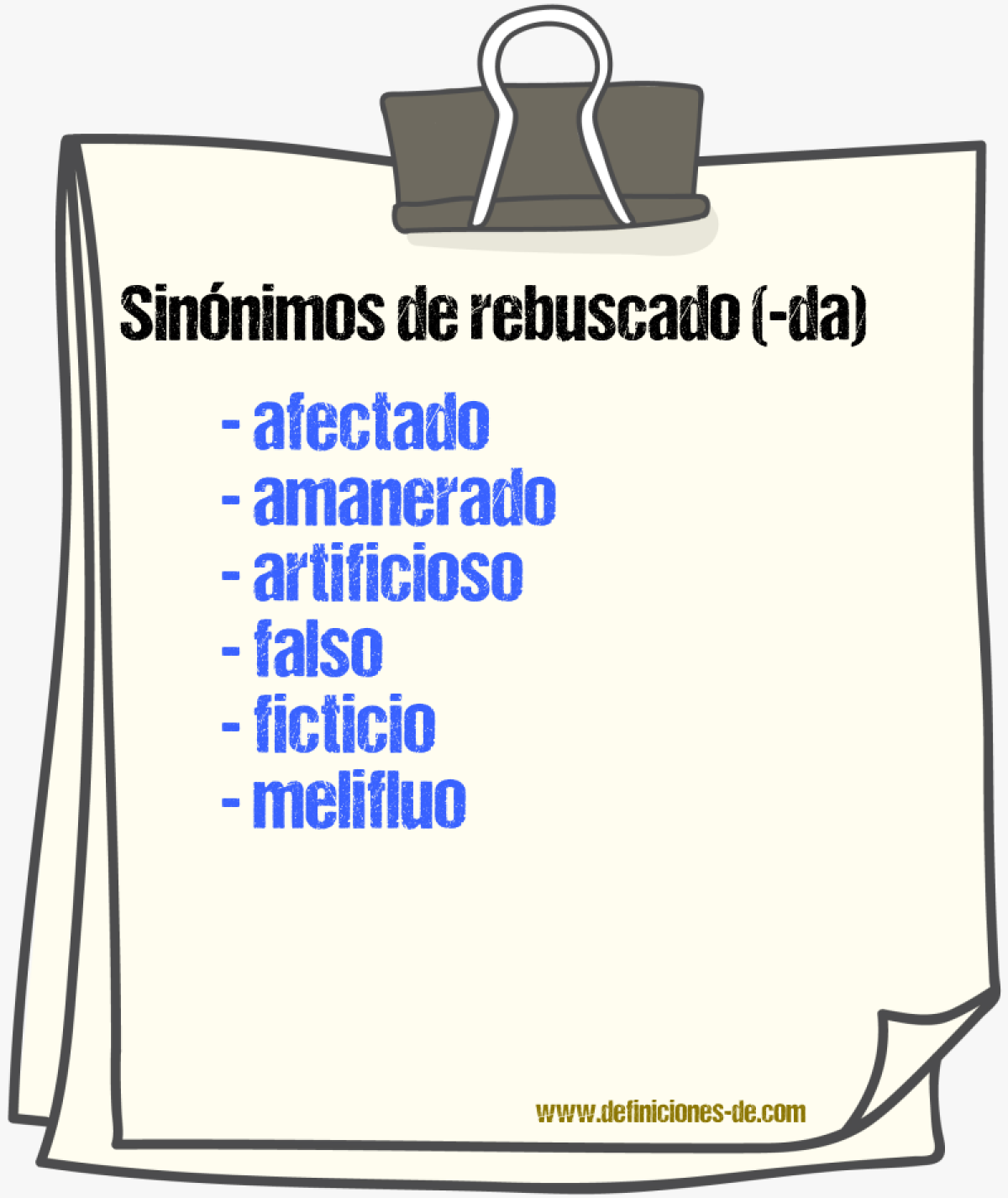 Sinnimos de rebuscado