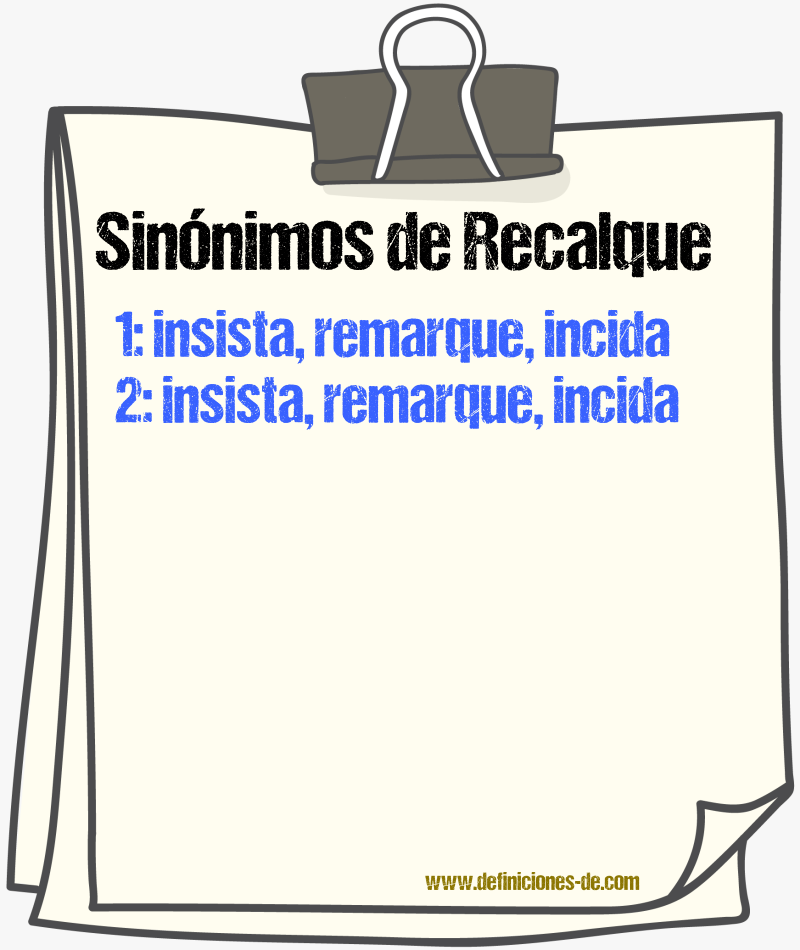 Sinónimos de recalque