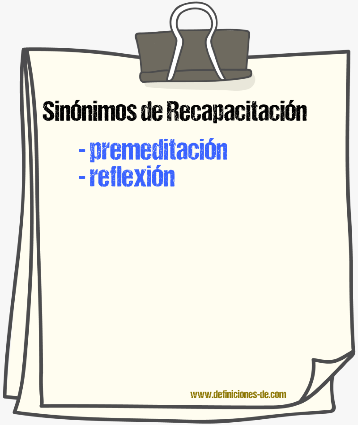 Sinnimos de recapacitacin