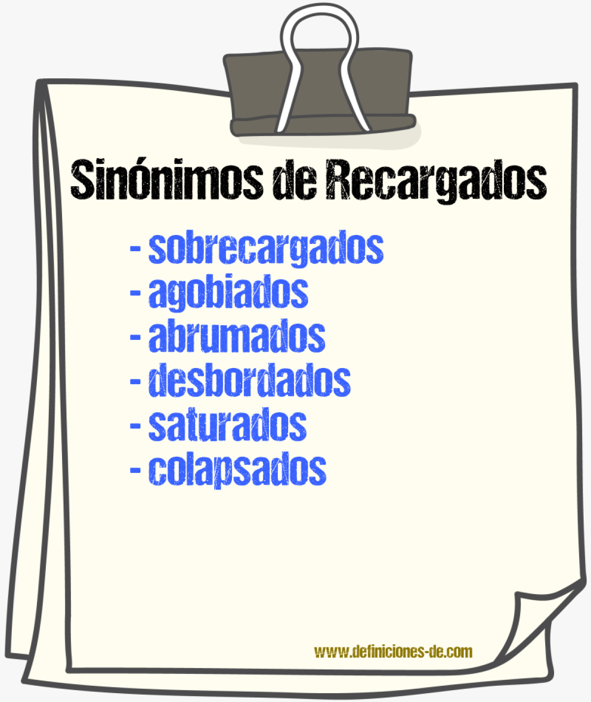 Sinónimos de recargados
