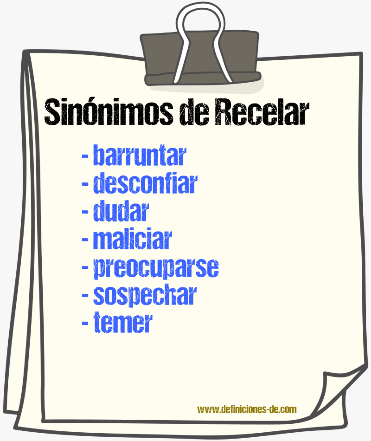 Sinnimos de recelar