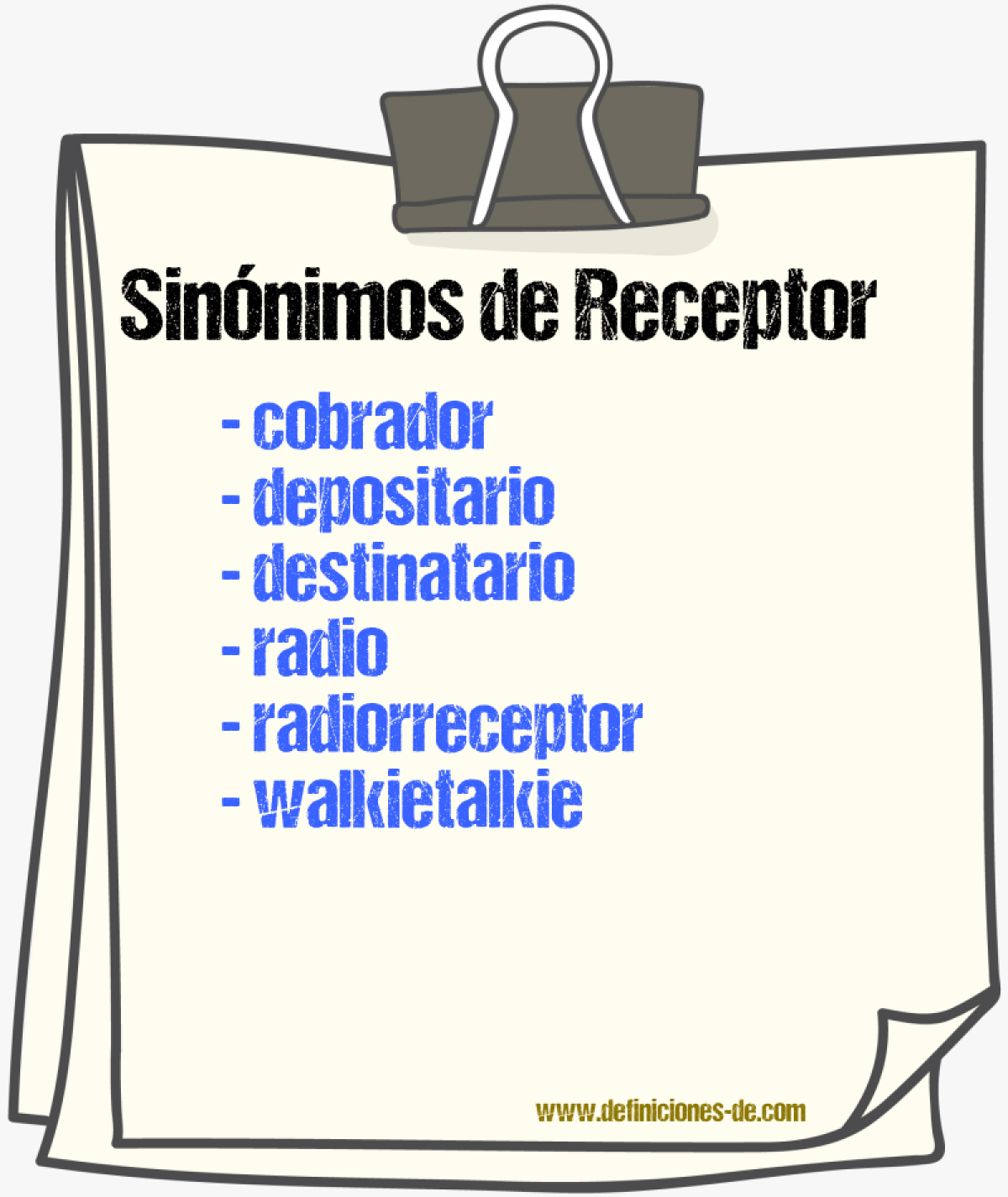 Sinnimos de receptor