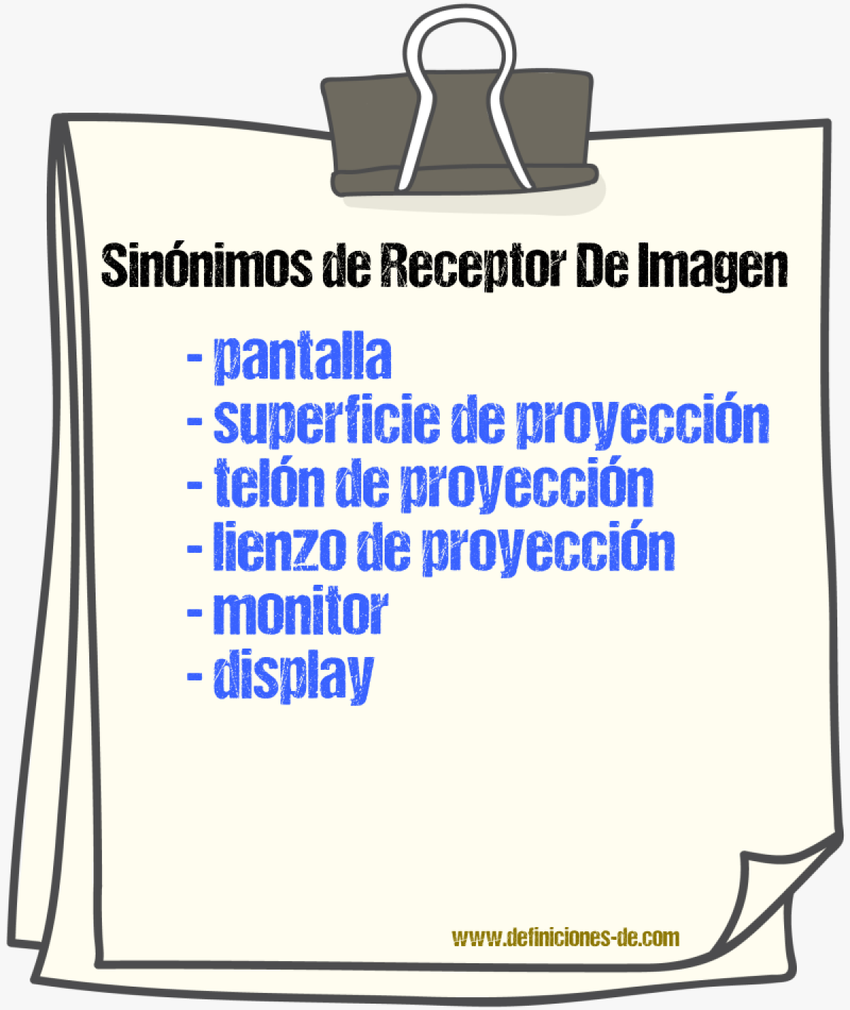 Sinónimos de receptor de imagen