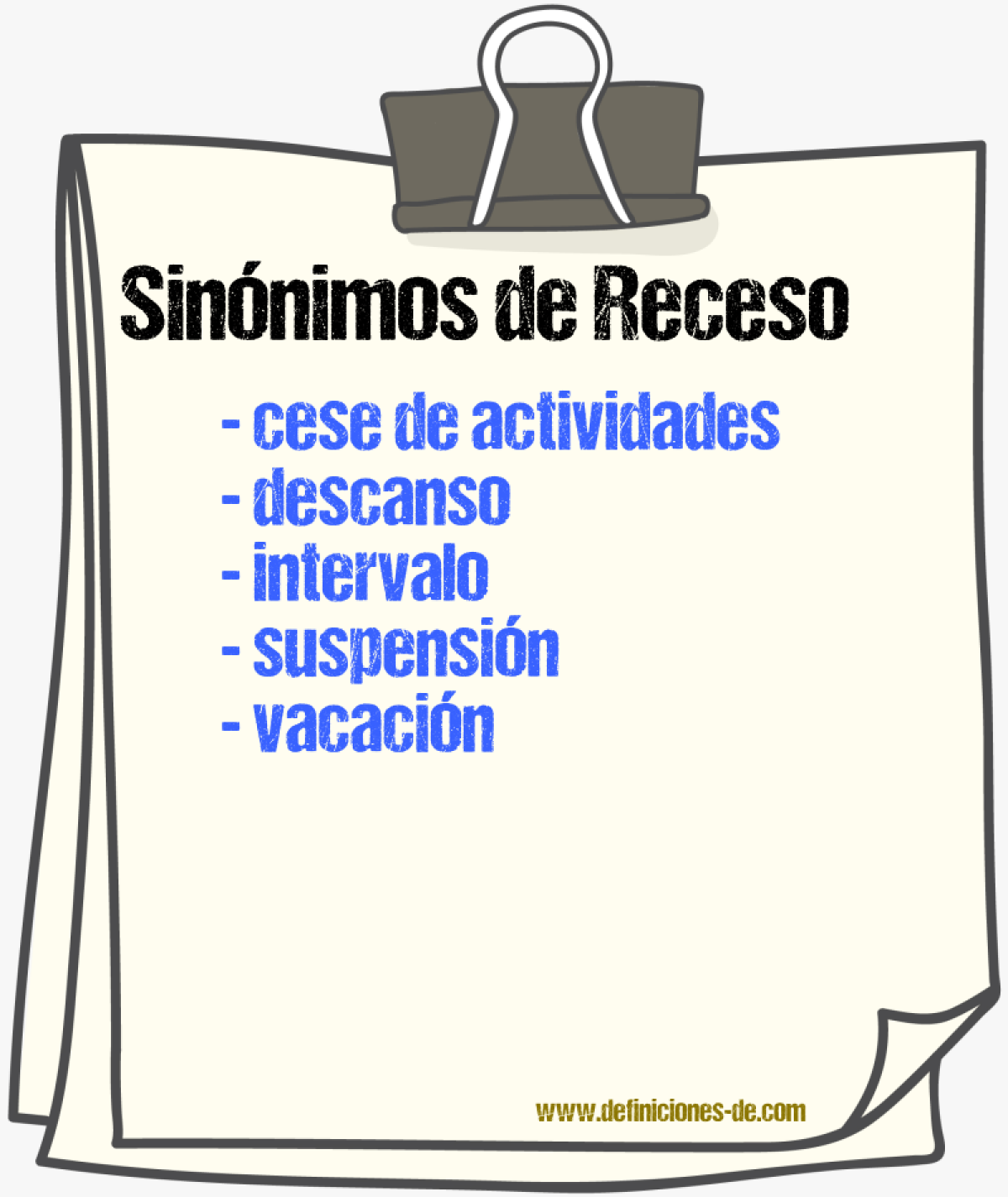 Sinnimos de receso