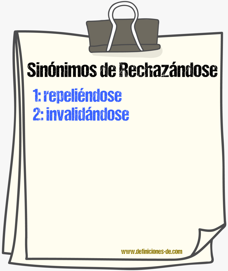 Sinónimos de rechazándose