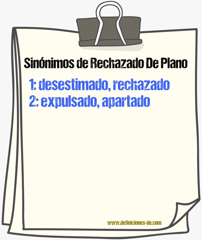 Sinónimos de rechazado de plano