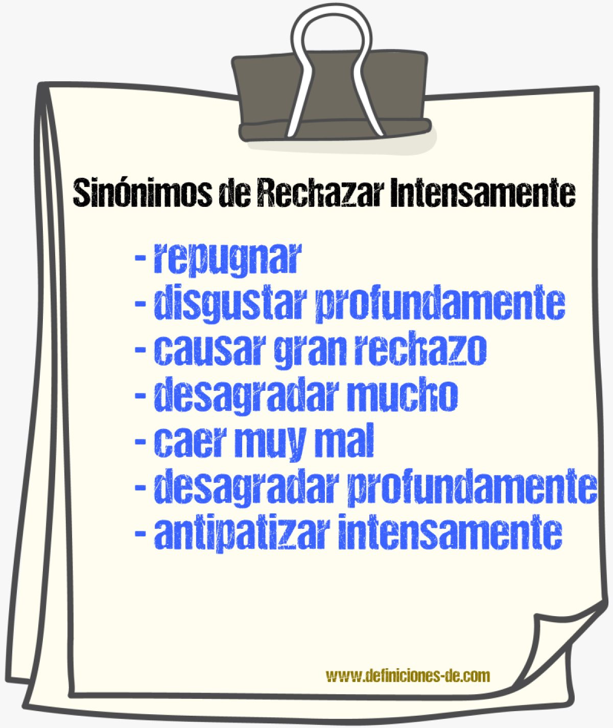 Sinónimos de rechazar intensamente