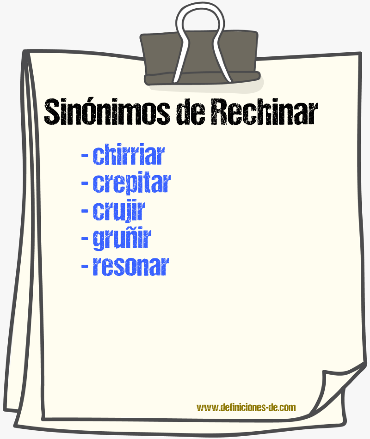 Sinnimos de rechinar