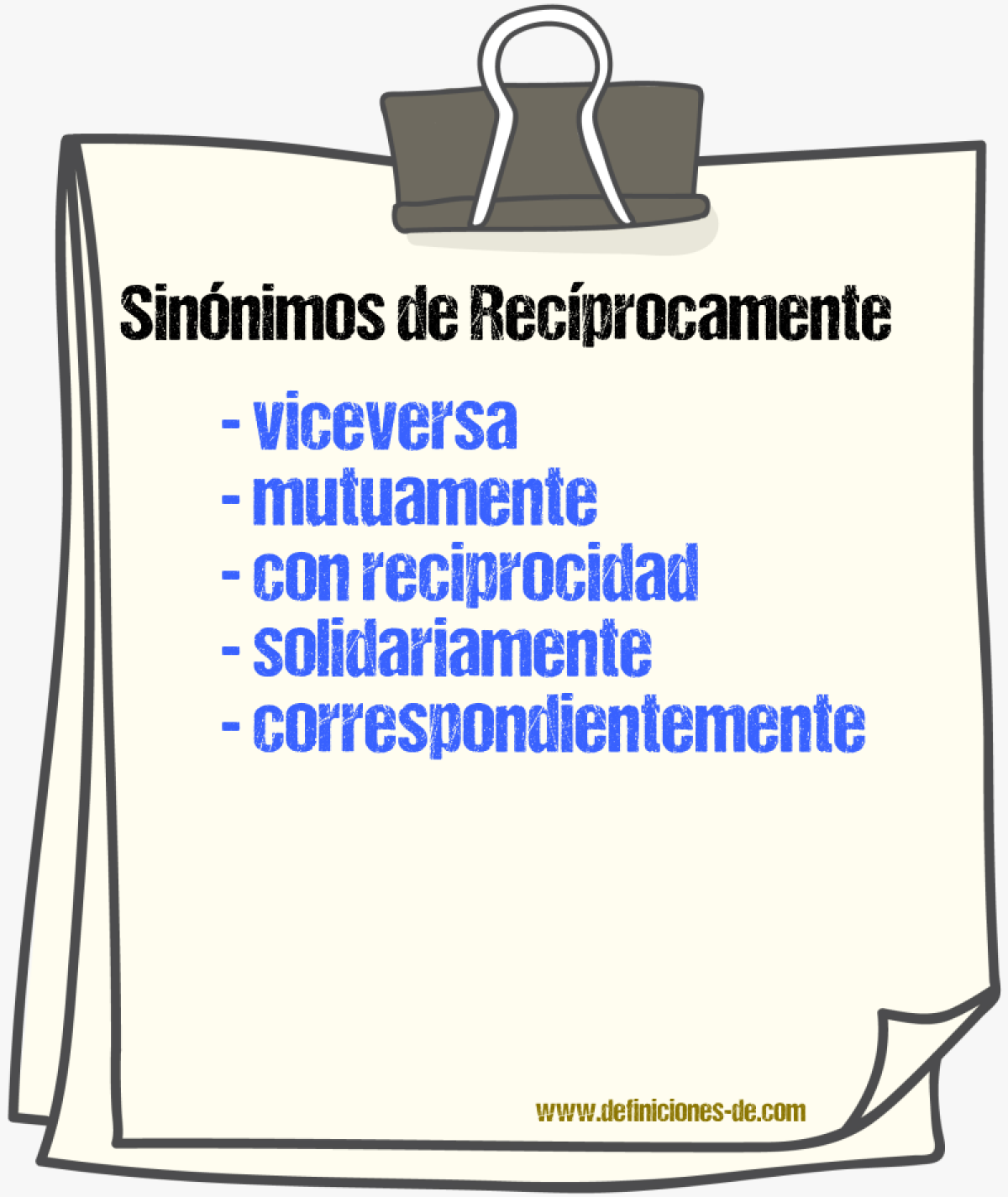 Sinnimos de recprocamente