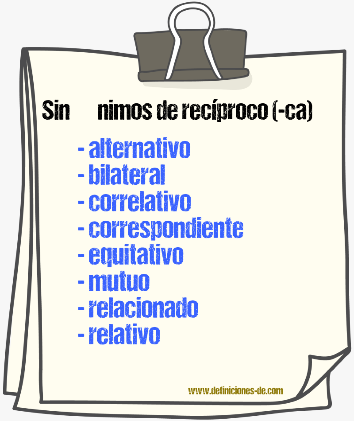 Sinnimos de recproco