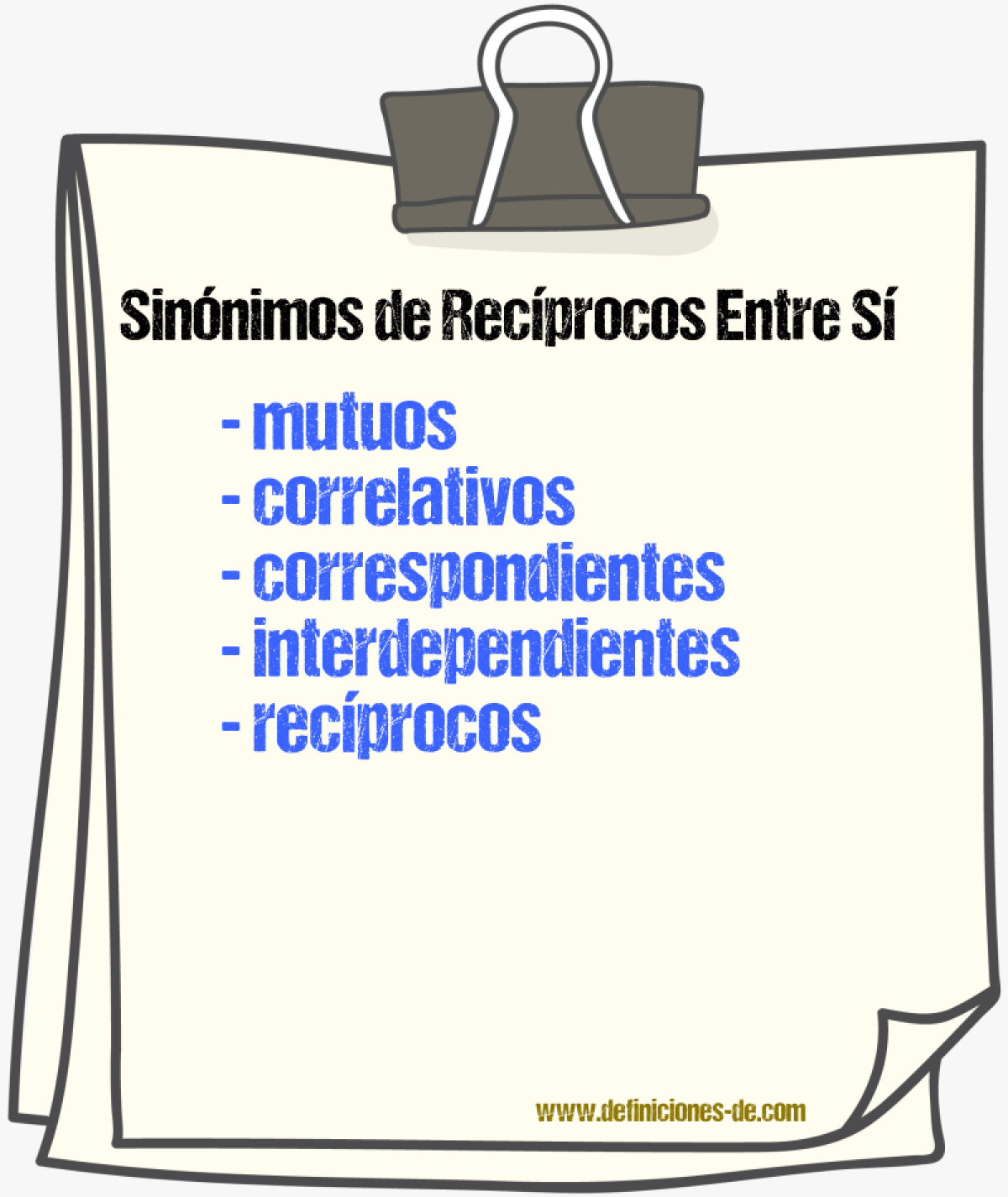 Sinónimos de recíprocos entre sí