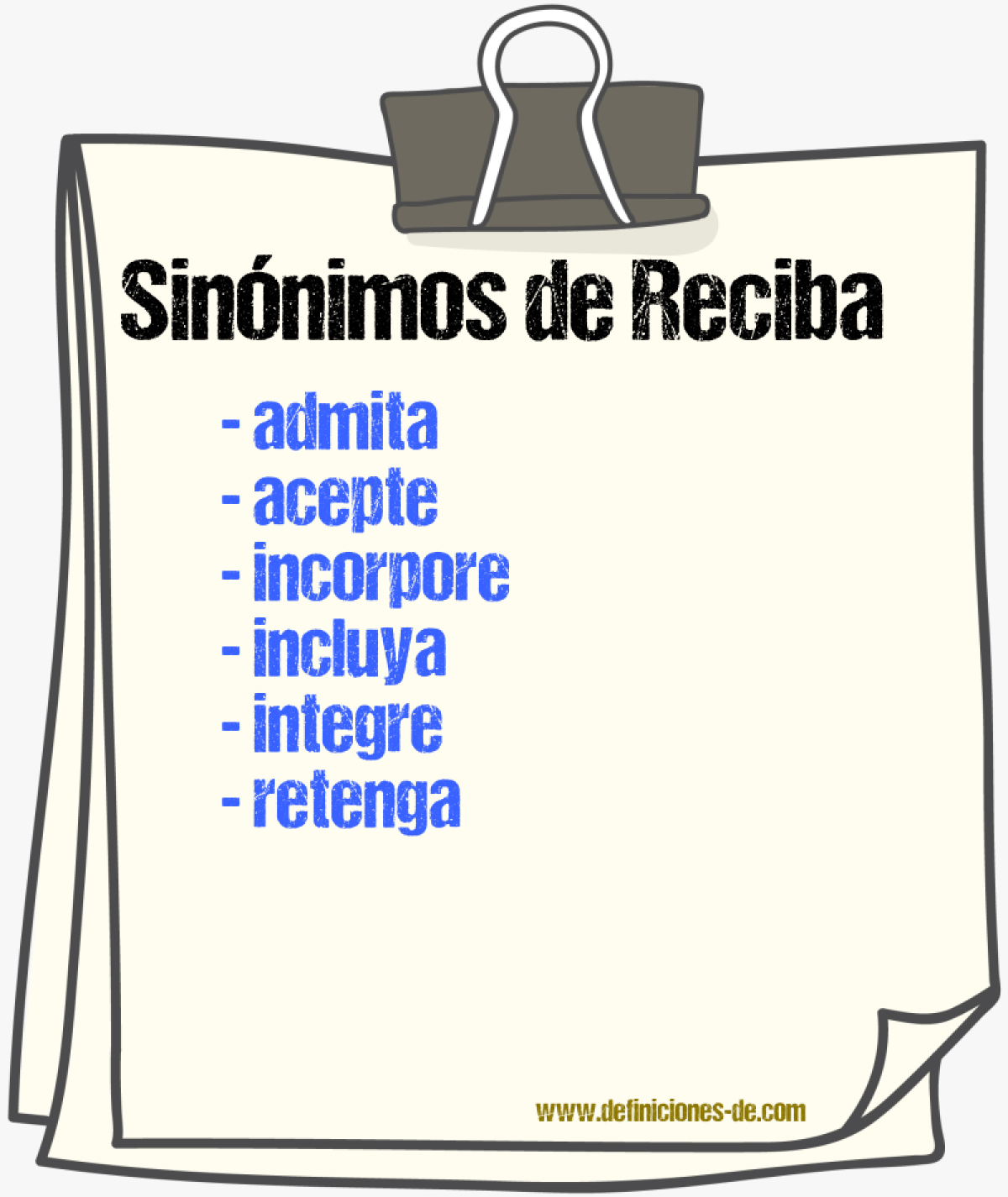 Sinónimos de reciba