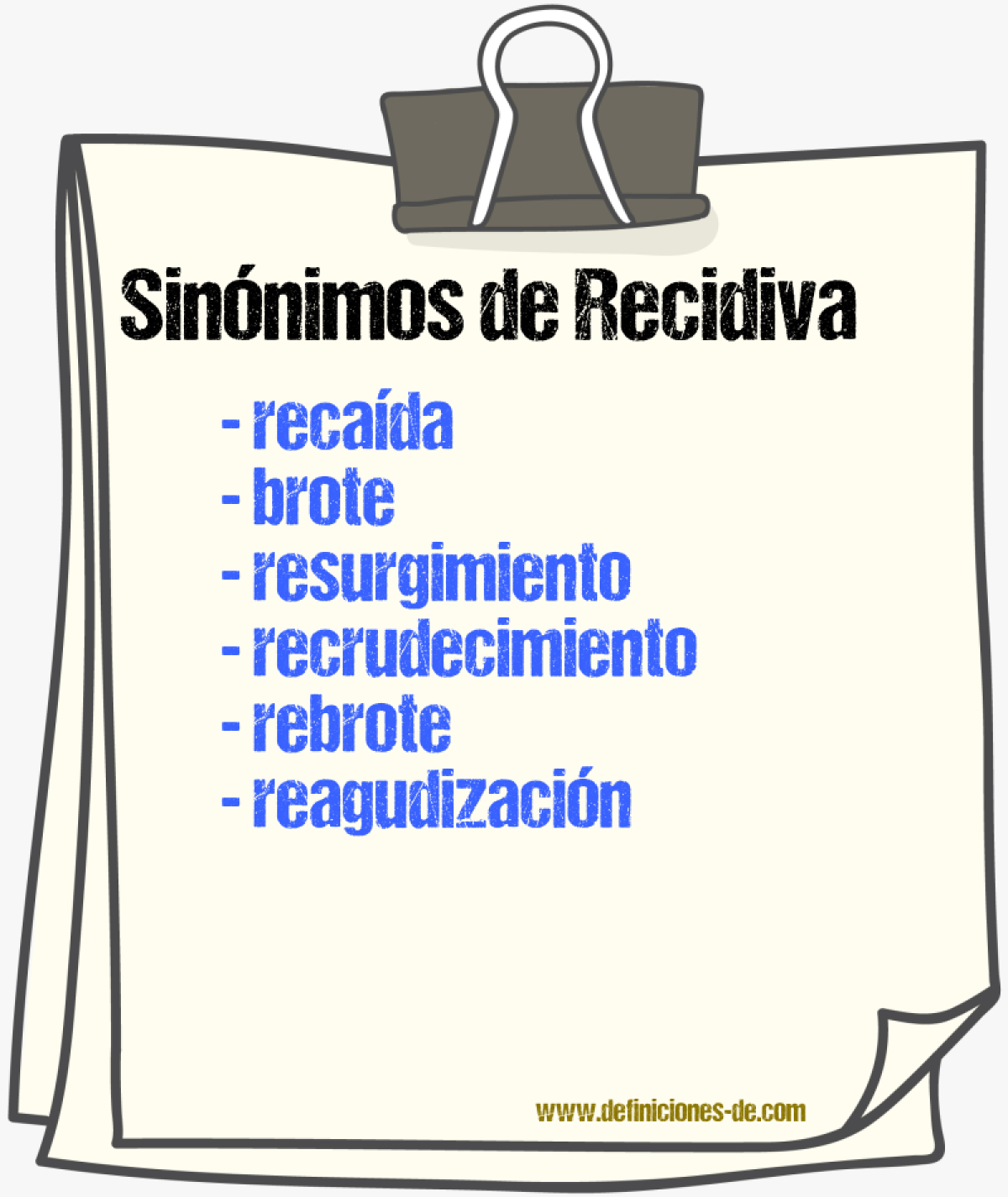 Sinnimos de recidiva