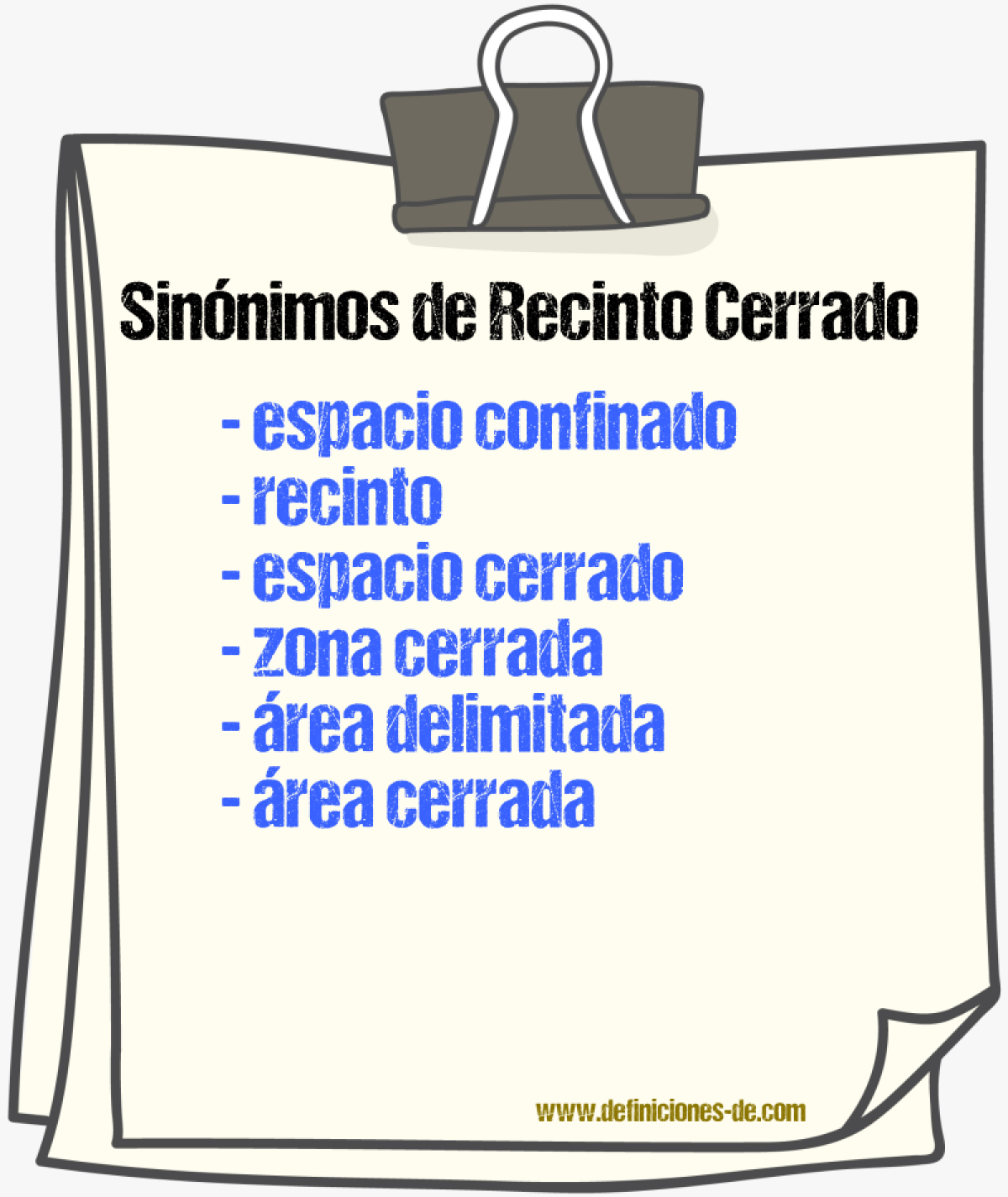 Sinónimos de recinto cerrado