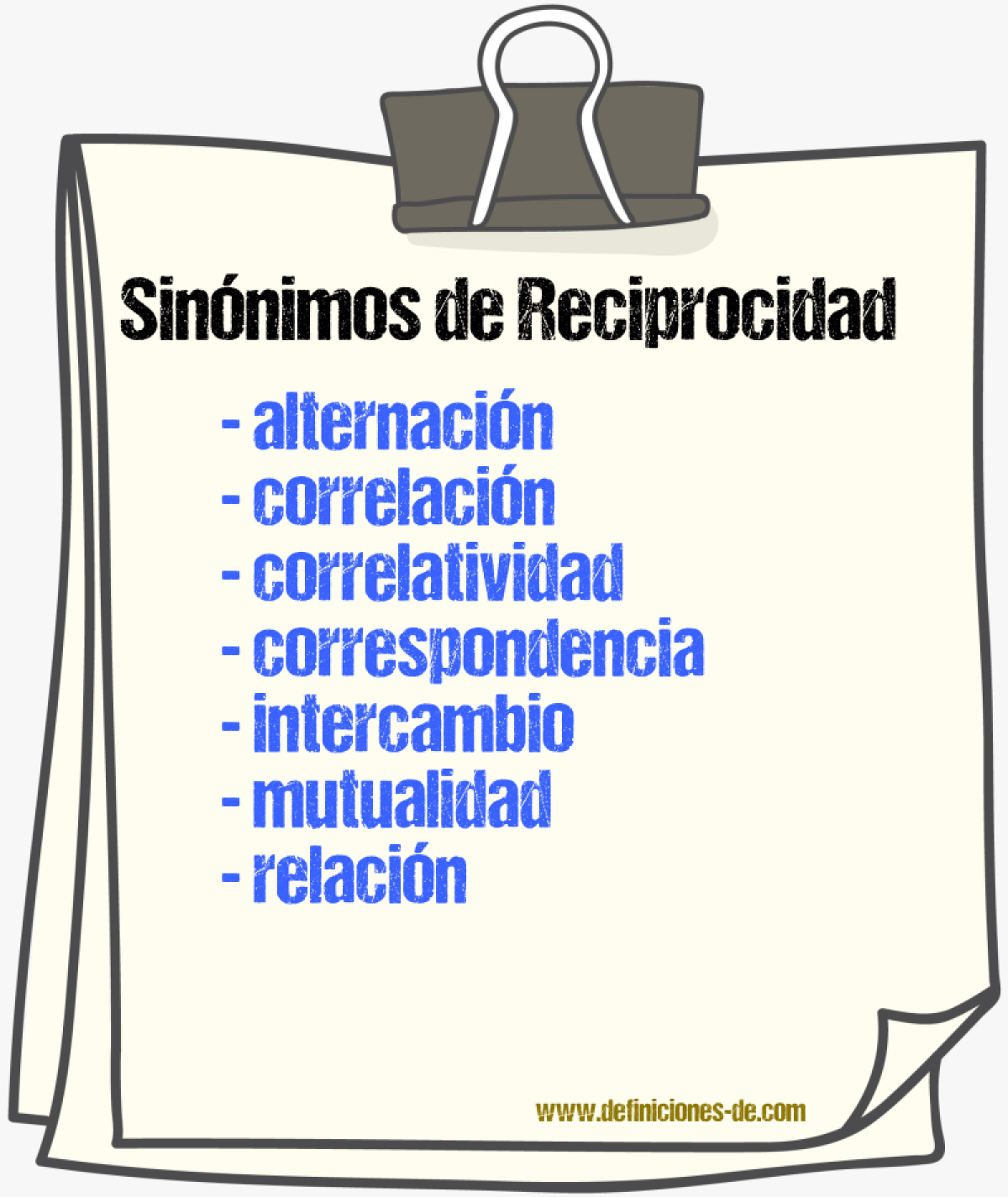 Sinnimos de reciprocidad