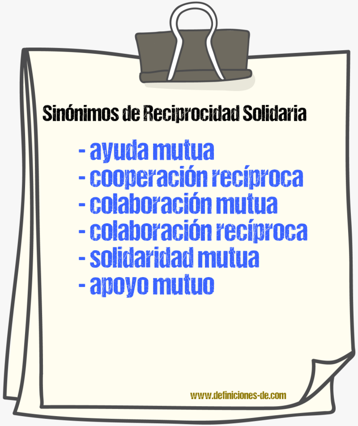 Sinónimos de reciprocidad solidaria