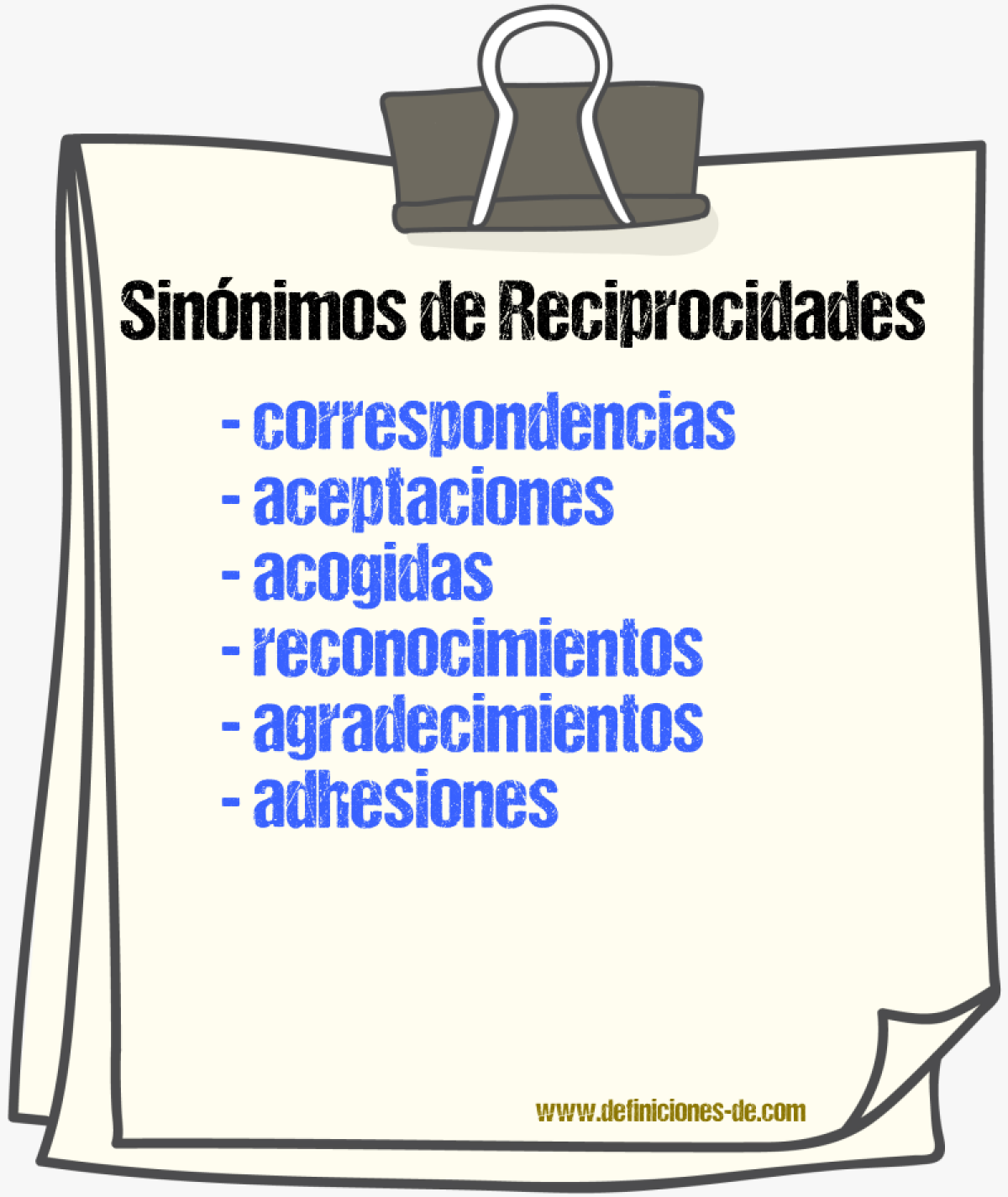 Sinónimos de reciprocidades