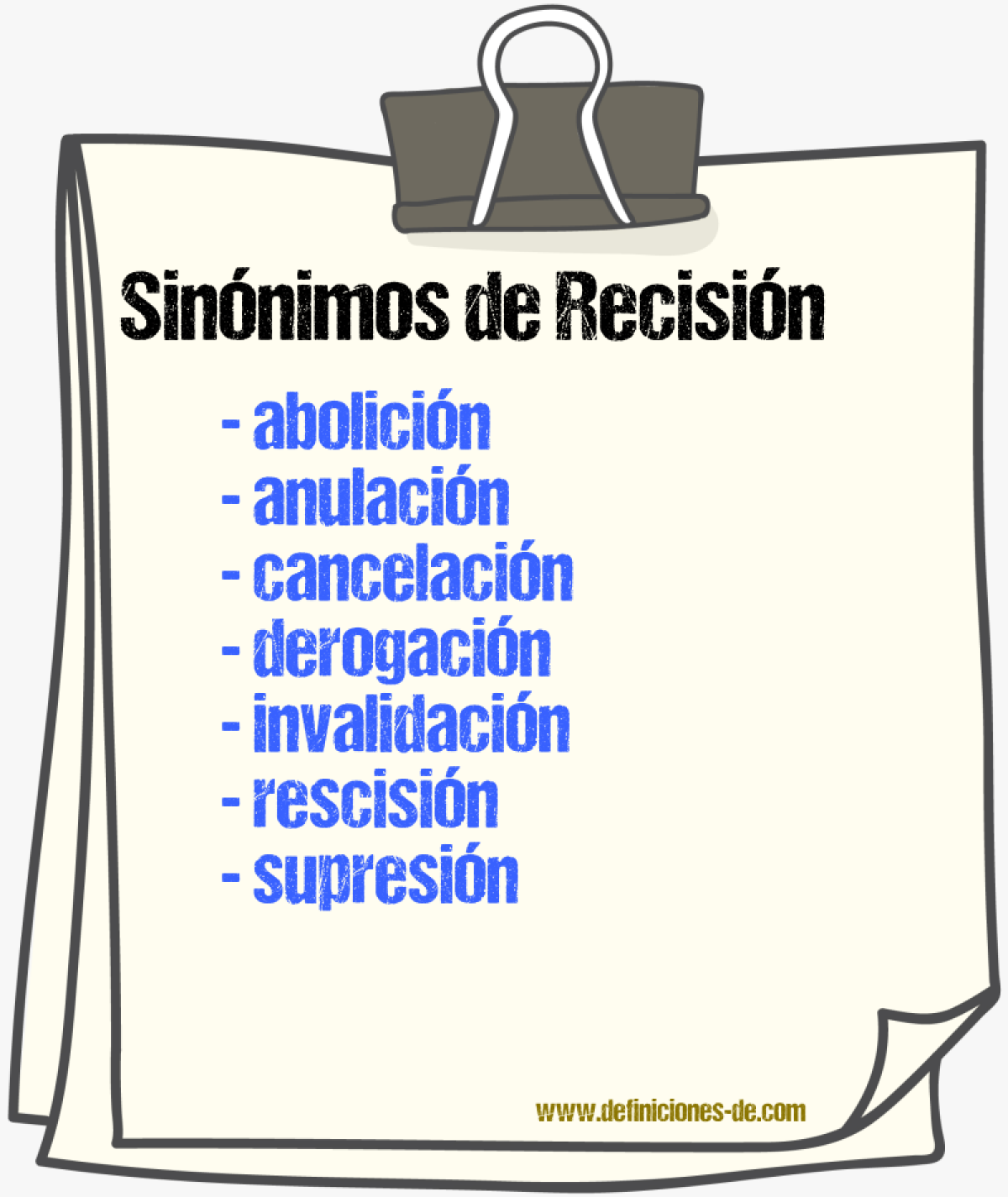 Sinnimos de recisin