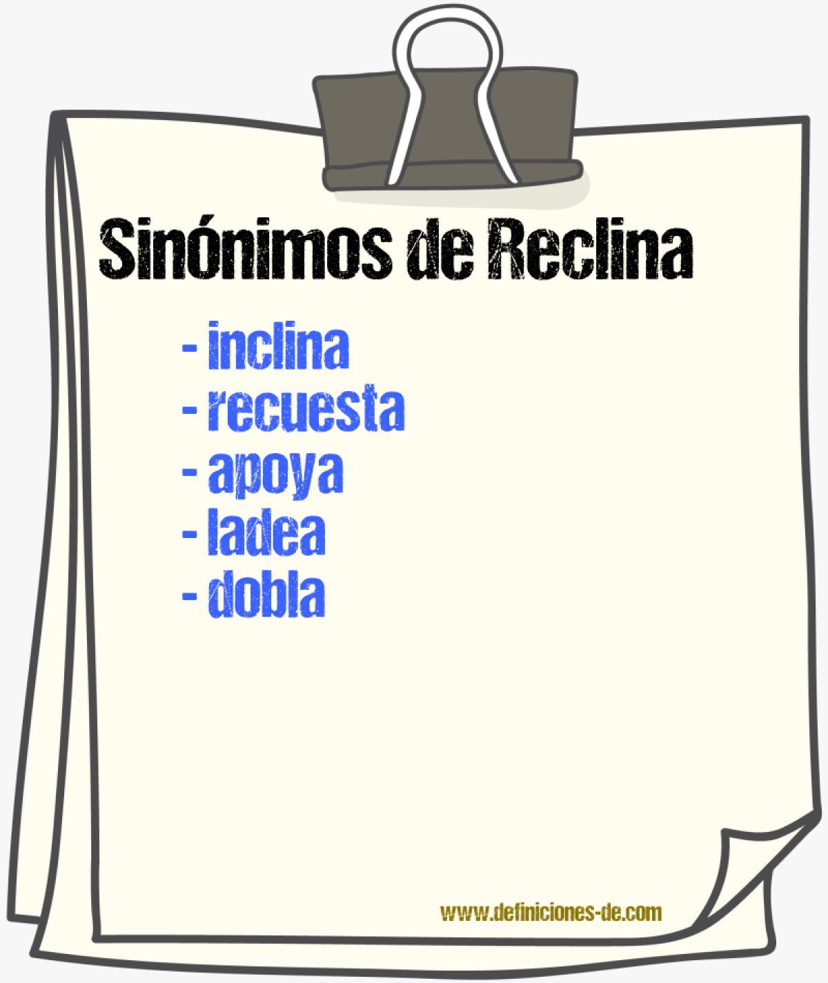 Sinónimos de reclina