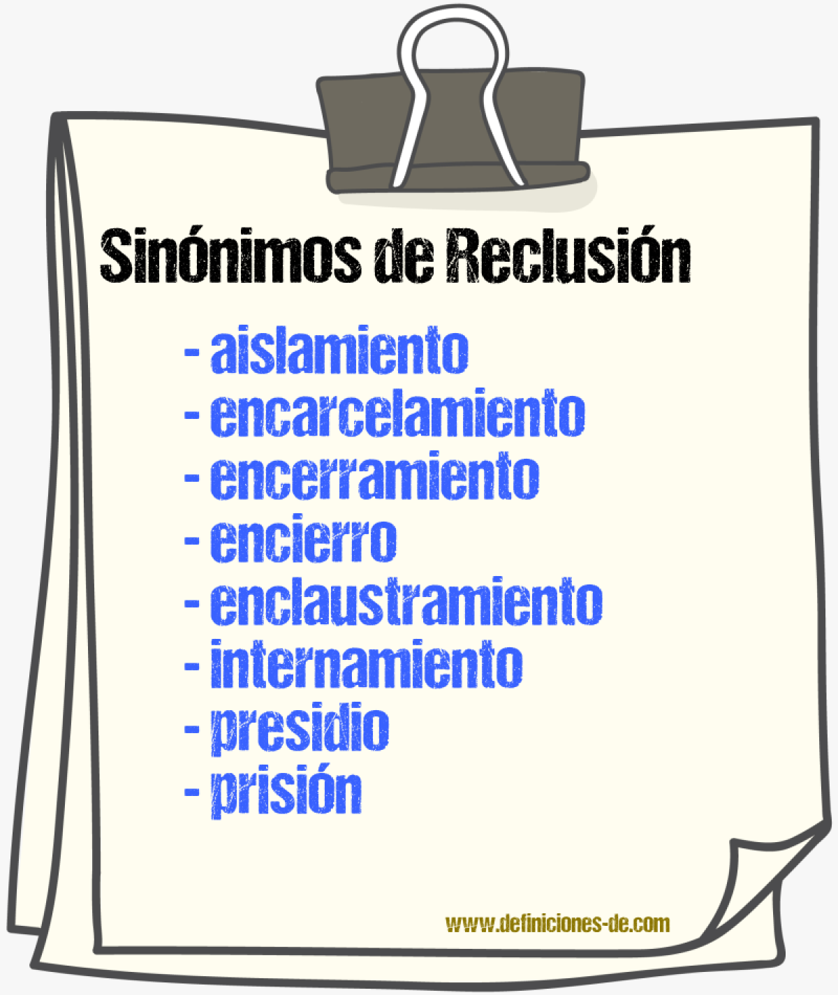 Sinnimos de reclusin