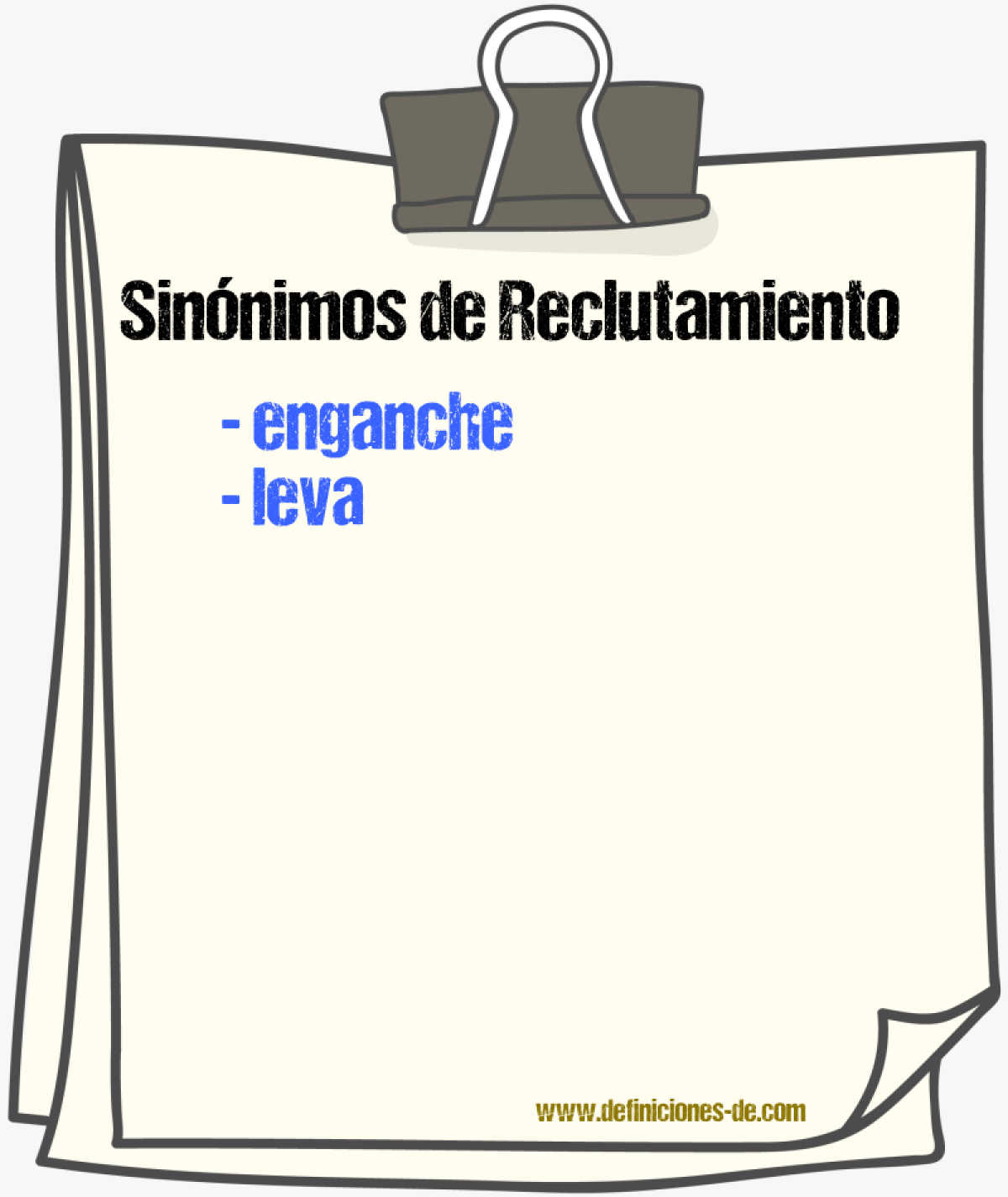 Sinnimos de reclutamiento