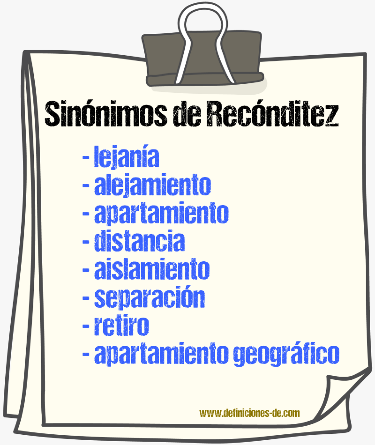 Sinónimos de recónditez
