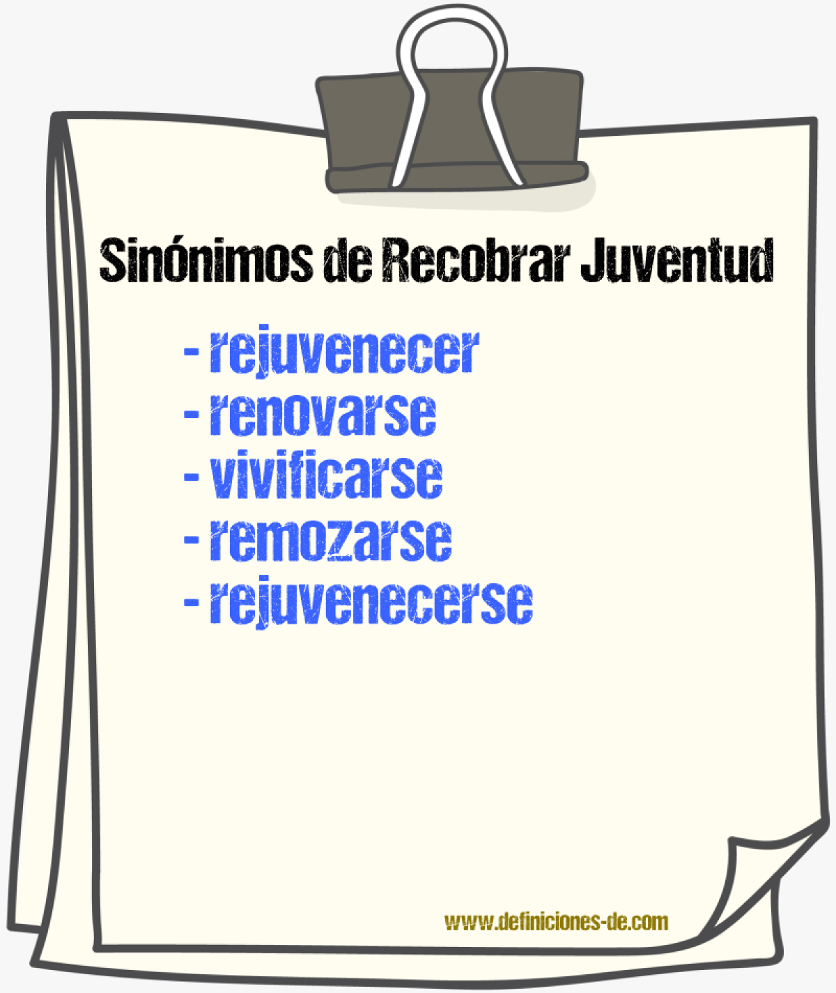 Sinónimos de recobrar juventud