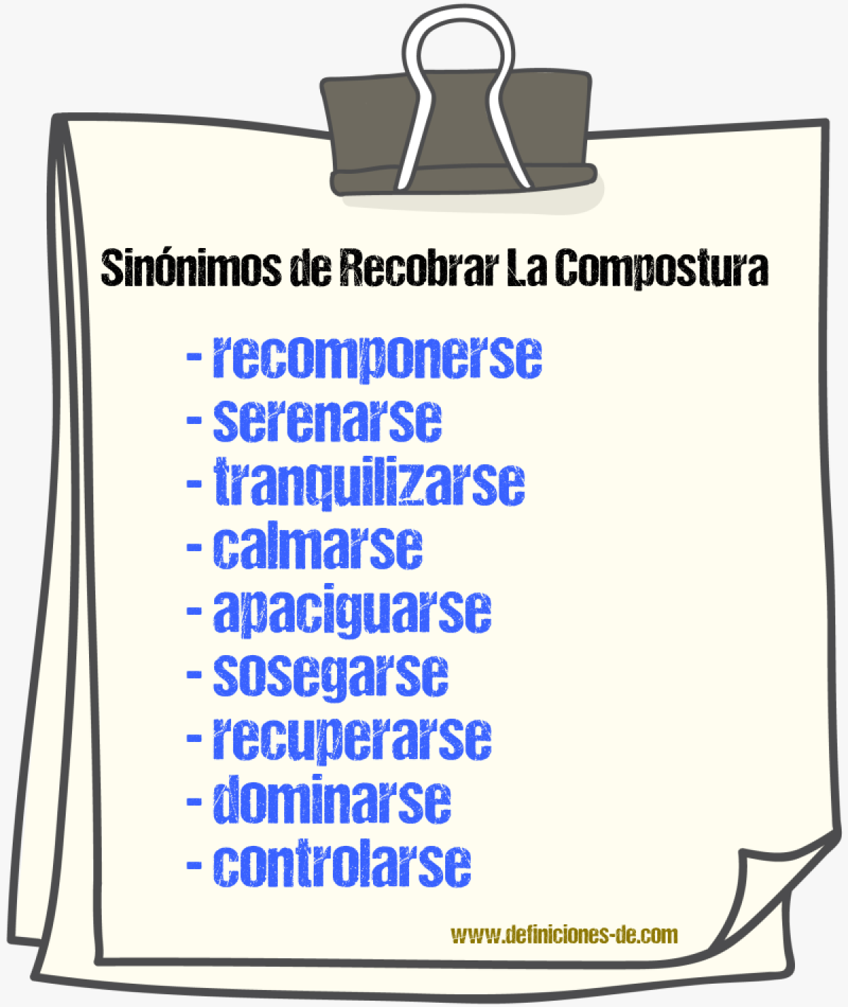 Sinónimos de recobrar la compostura