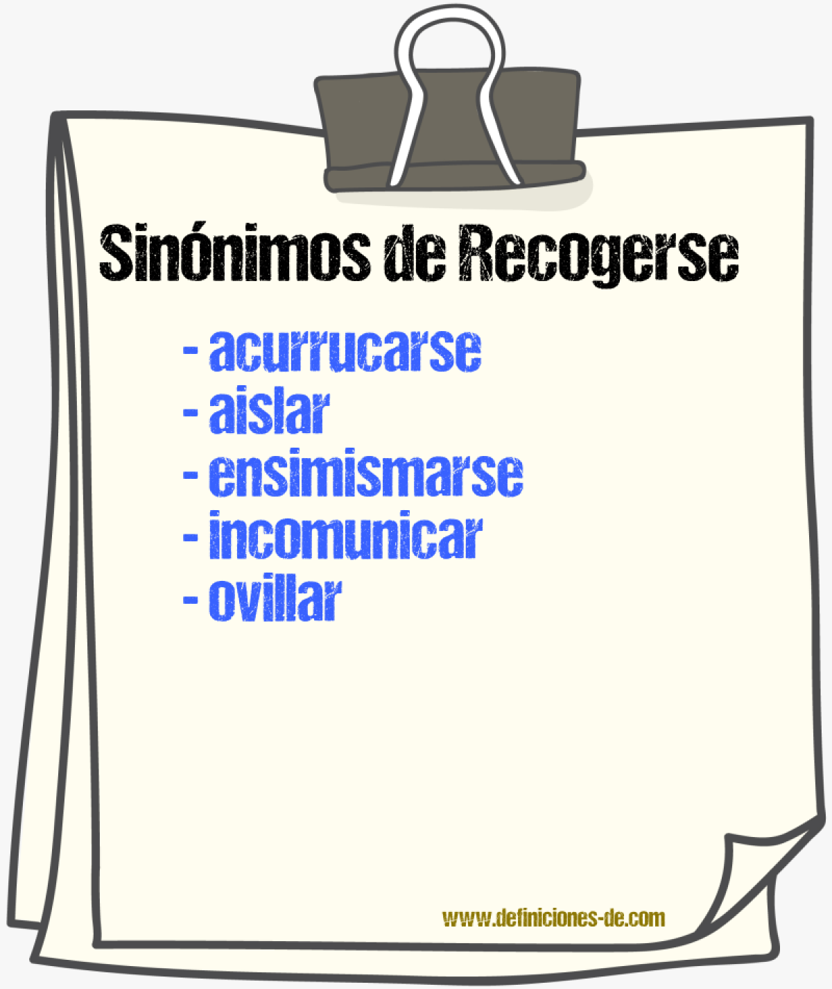 Sinnimos de recogerse