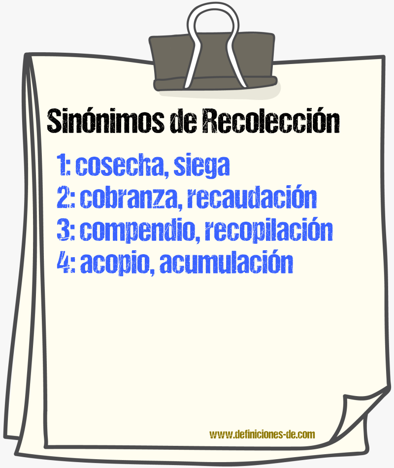 Sinnimos de recoleccin