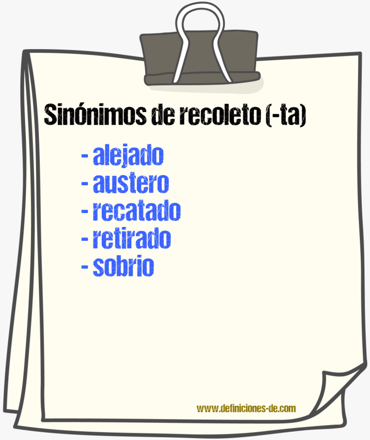 Sinnimos de recoleto