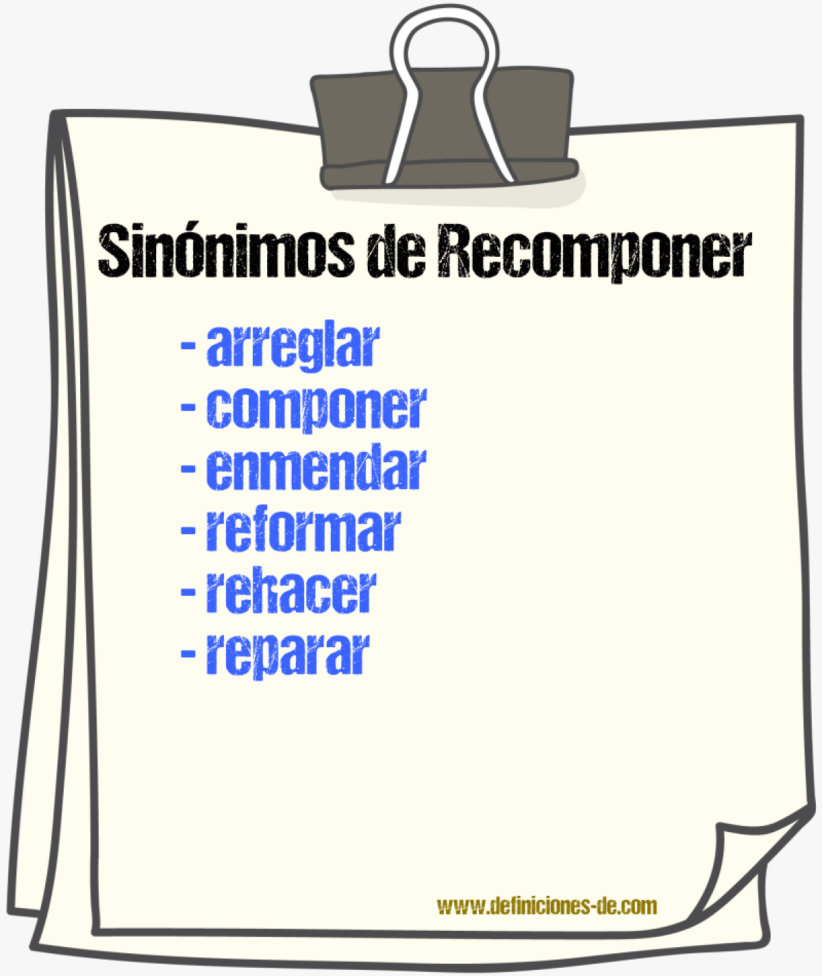 Sinnimos de recomponer