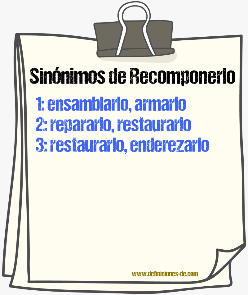 Sinónimos de recomponerlo