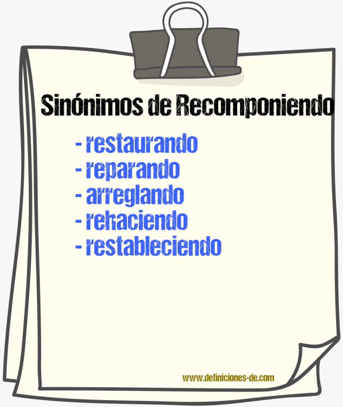 Sinónimos de recomponiendo
