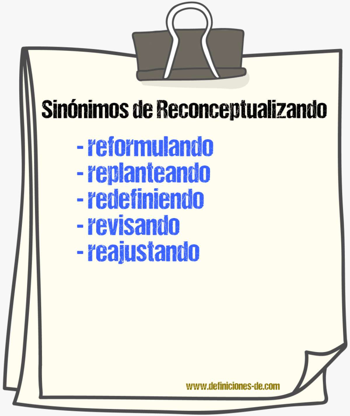 Sinónimos de reconceptualizando