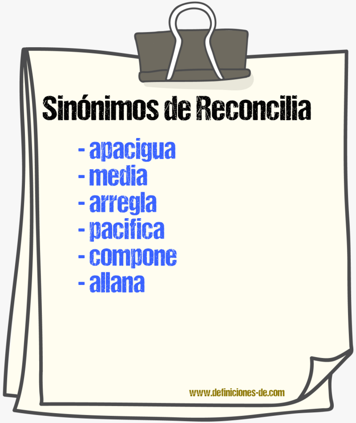 Sinónimos de reconcilia