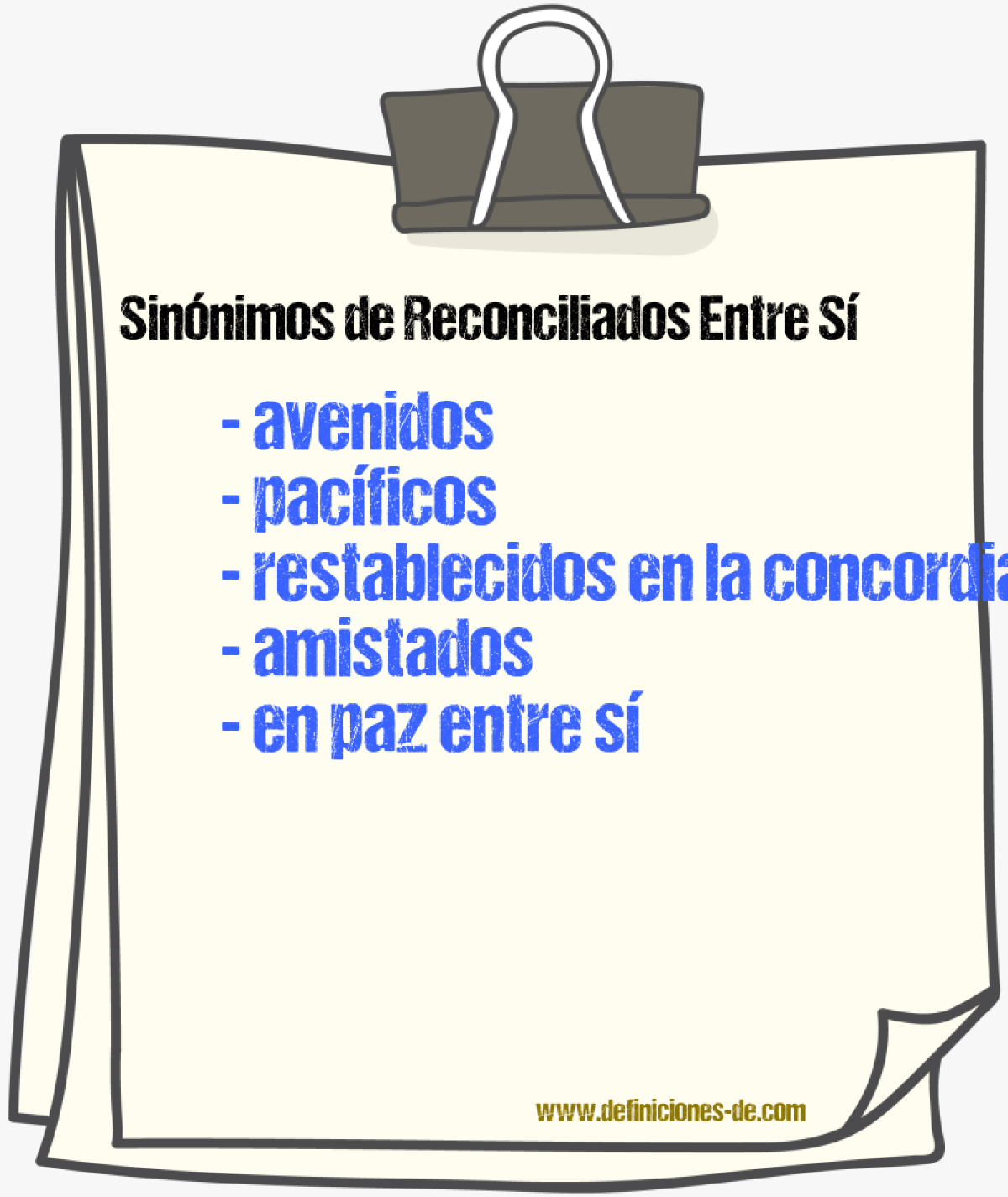 Sinónimos de reconciliados entre sí