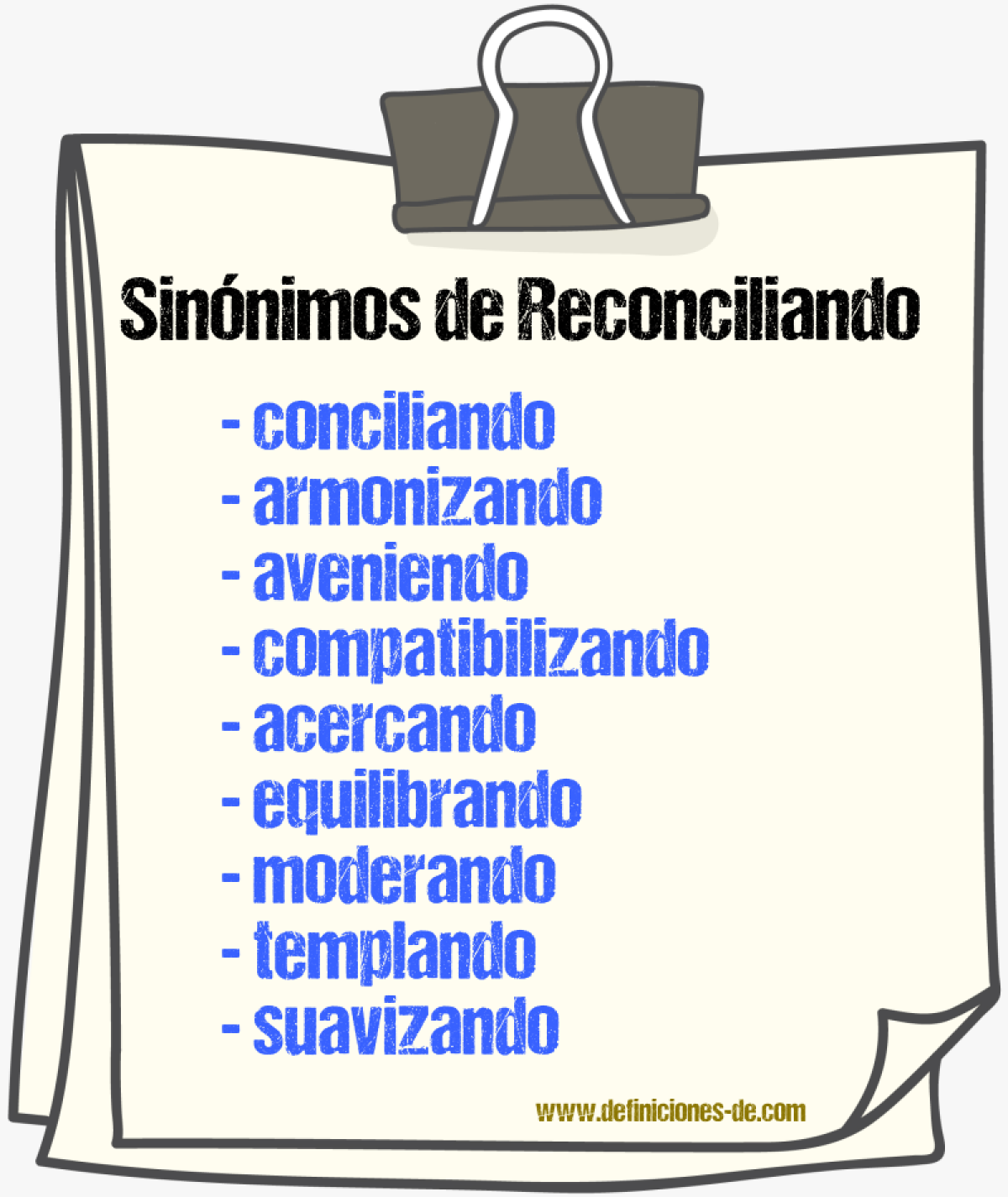 Sinónimos de reconciliando