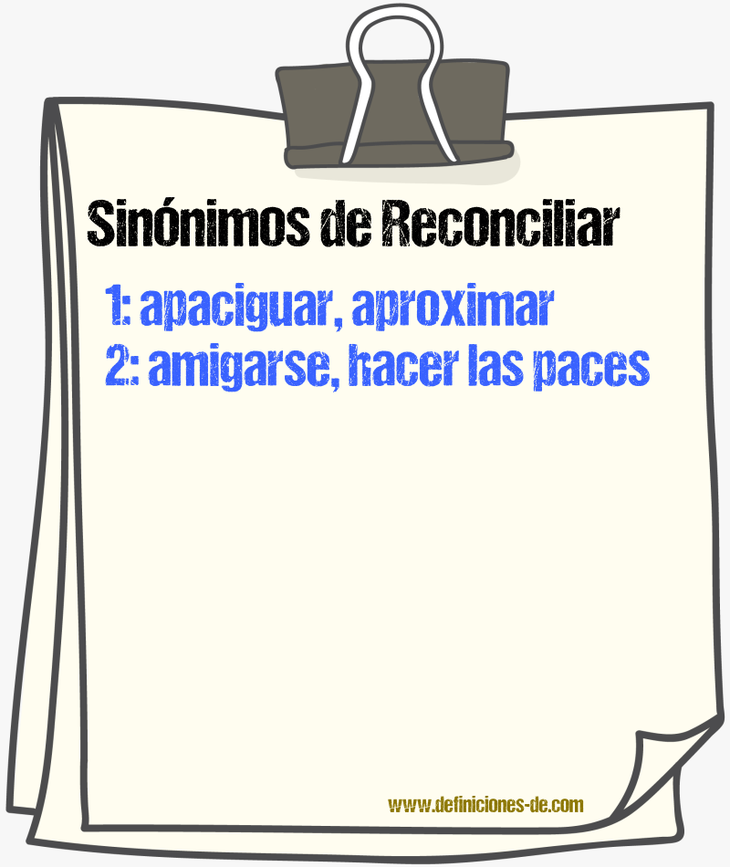 Sinnimos de reconciliar