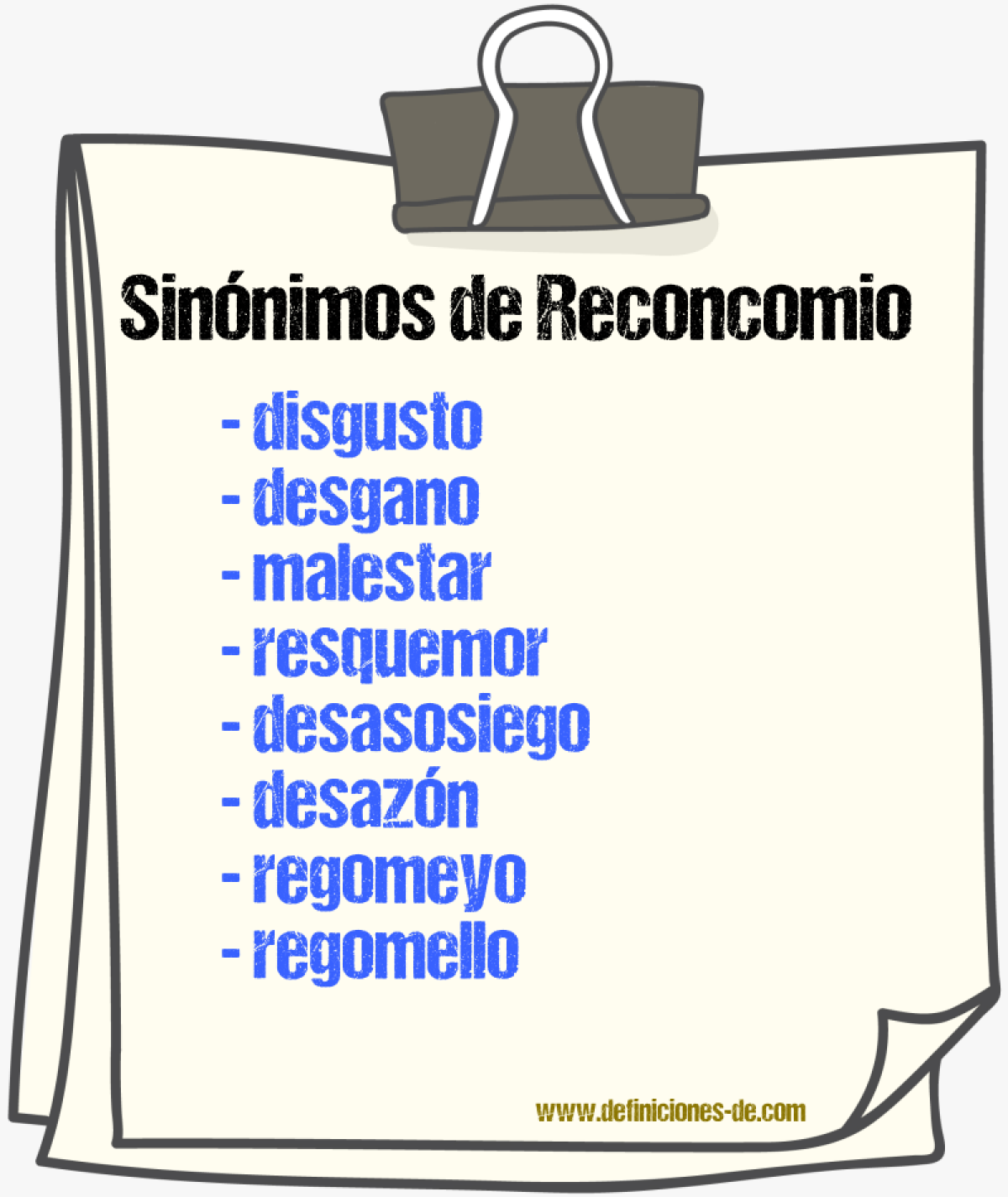 Sinnimos de reconcomio