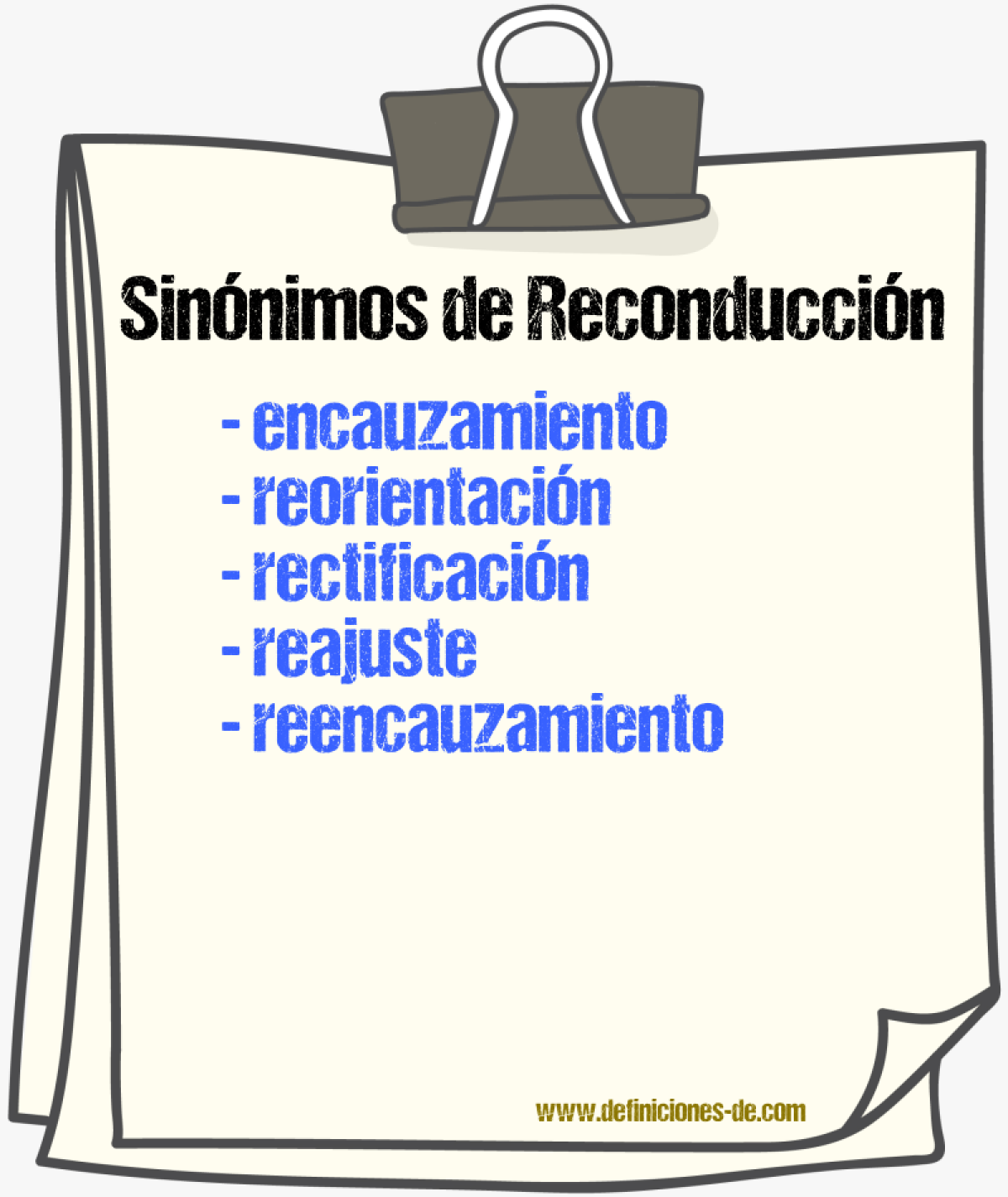 Sinónimos de reconducción