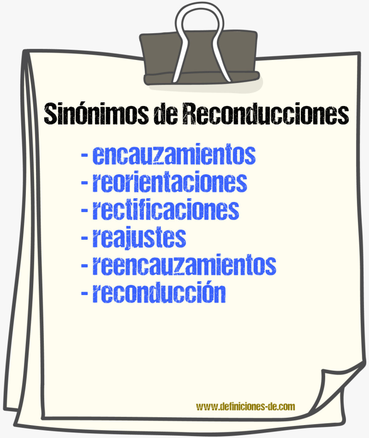 Sinónimos de reconducciones