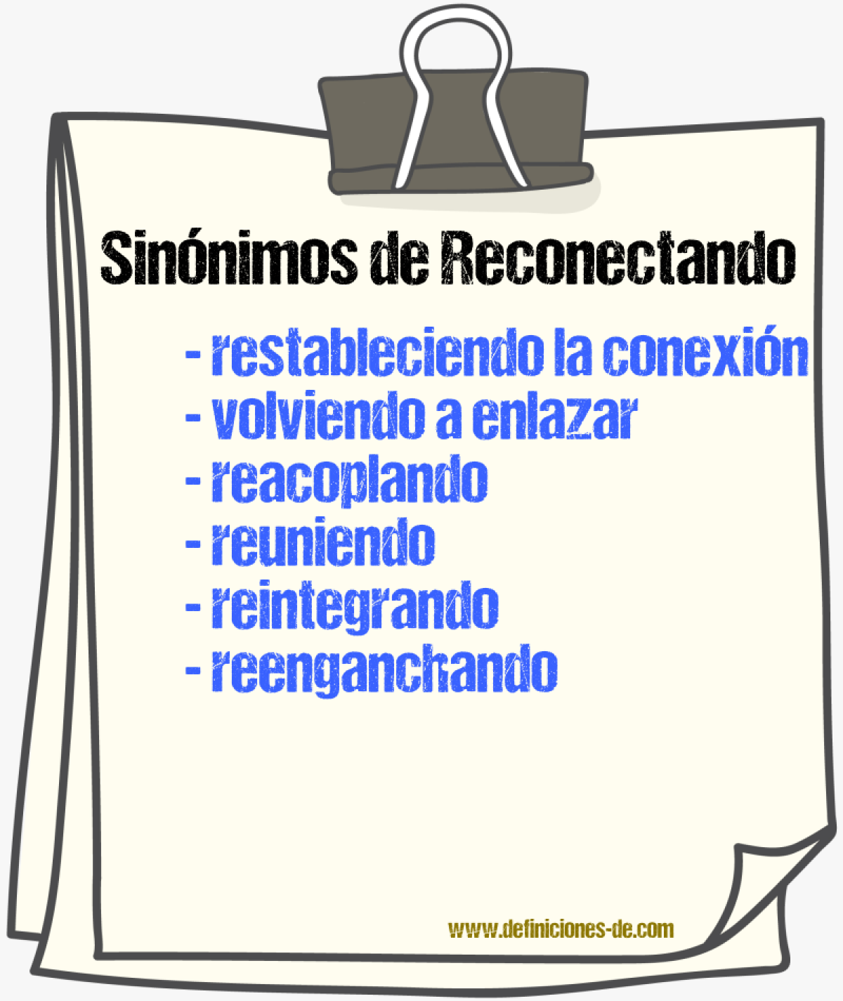 Sinónimos de reconectando