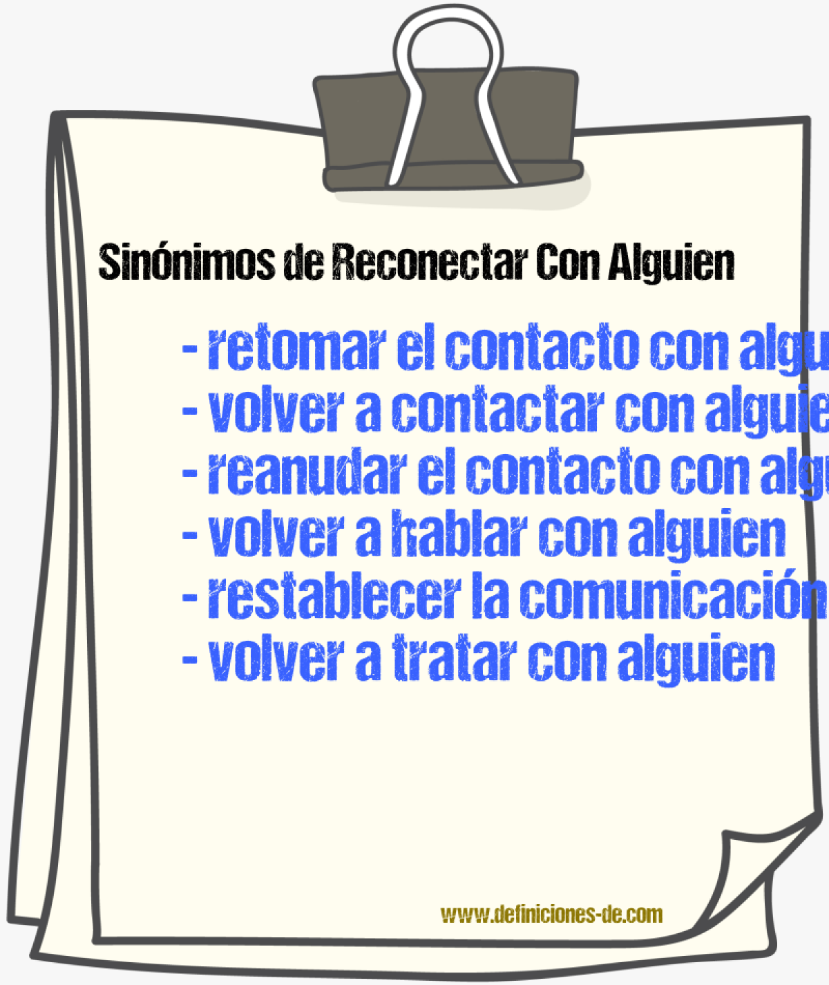 Sinónimos de reconectar con alguien