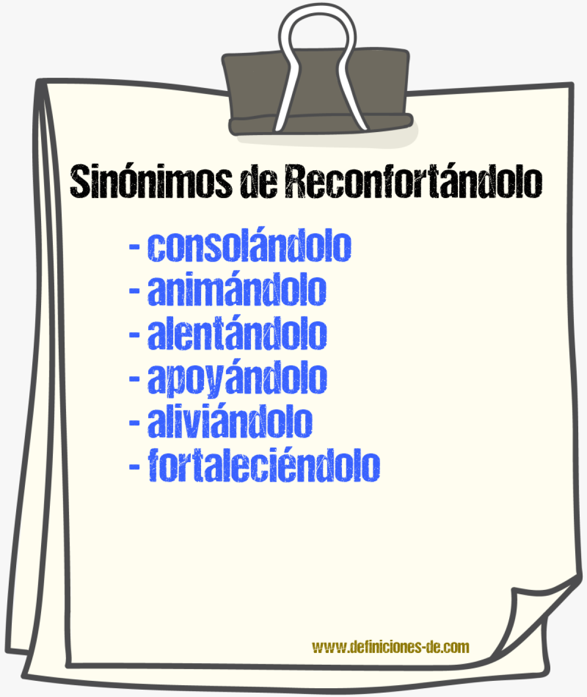 Sinónimos de reconfortándolo