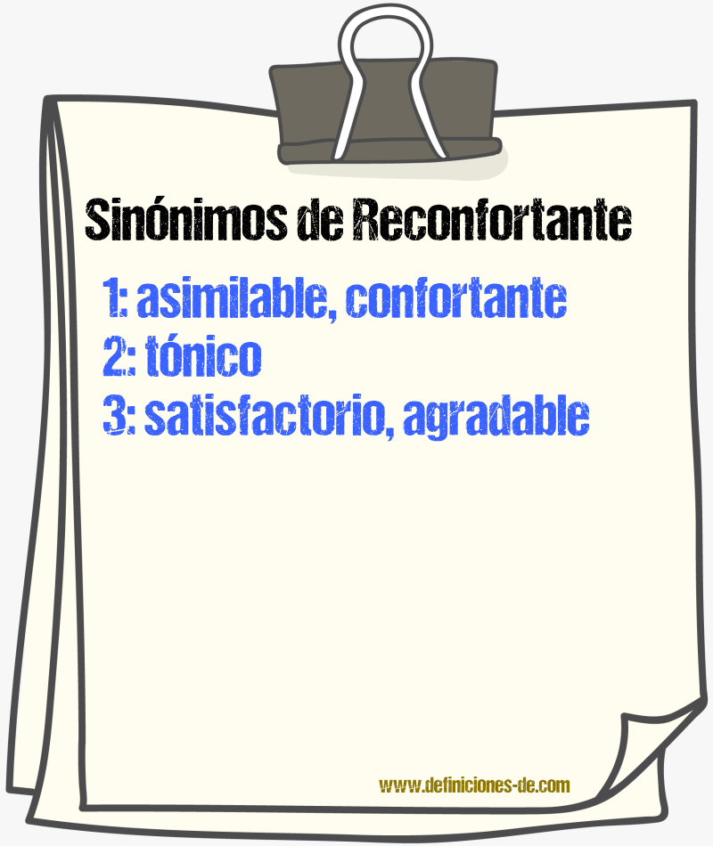 Sinnimos de reconfortante